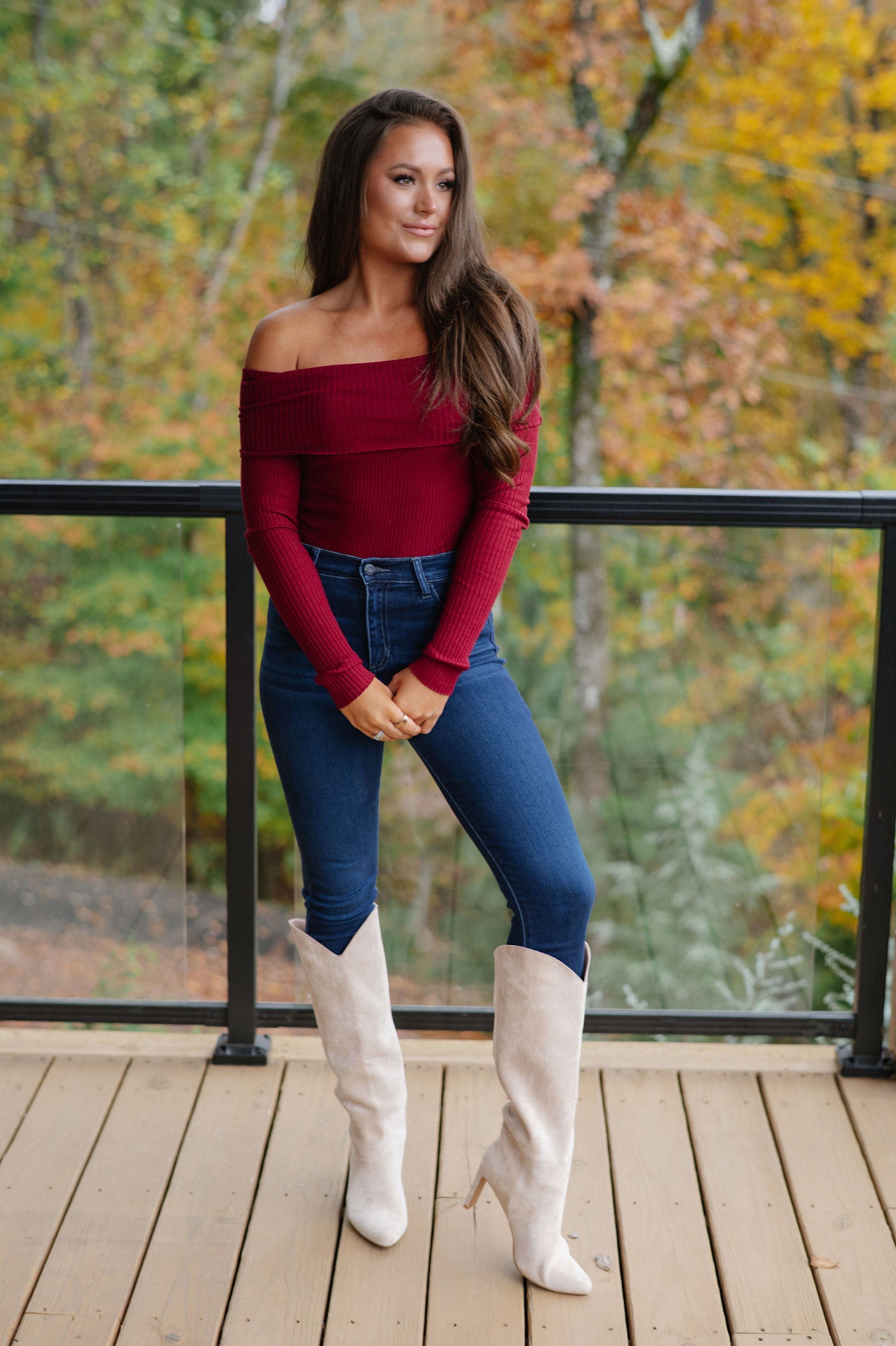 Karsen OTS Sweater-Wine