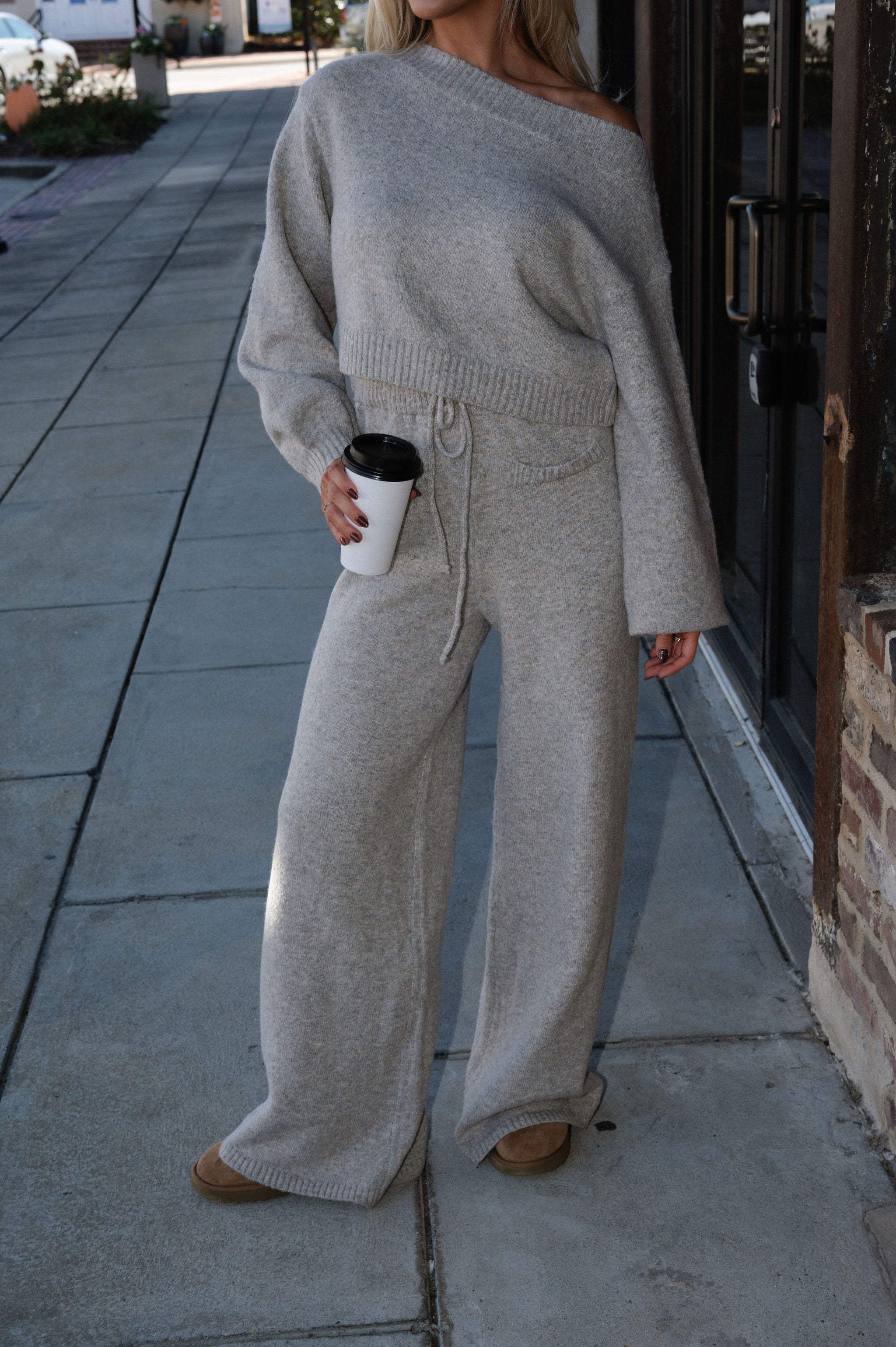 Maverick Sweater Pants Set-Light Mocha