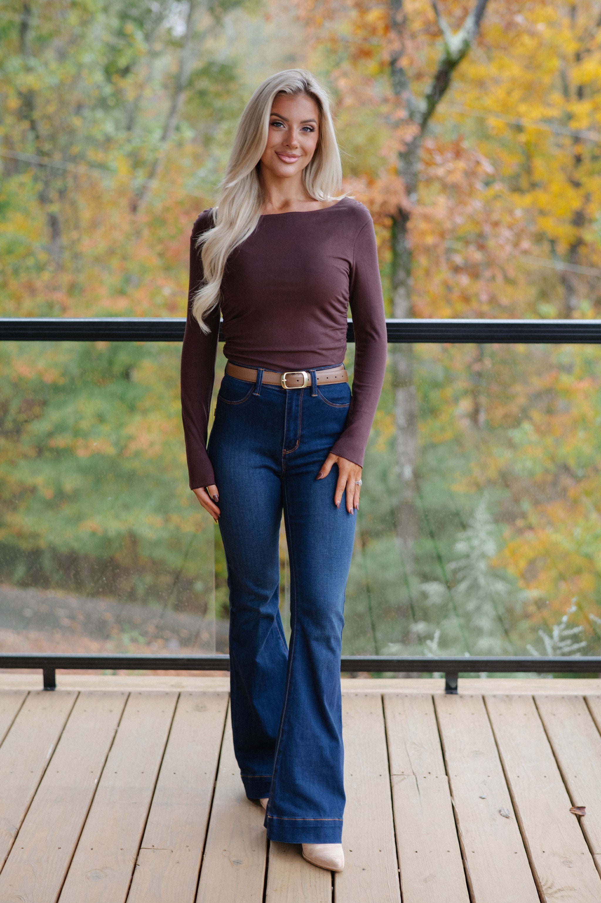 Hazel Boatneck Top-Brown