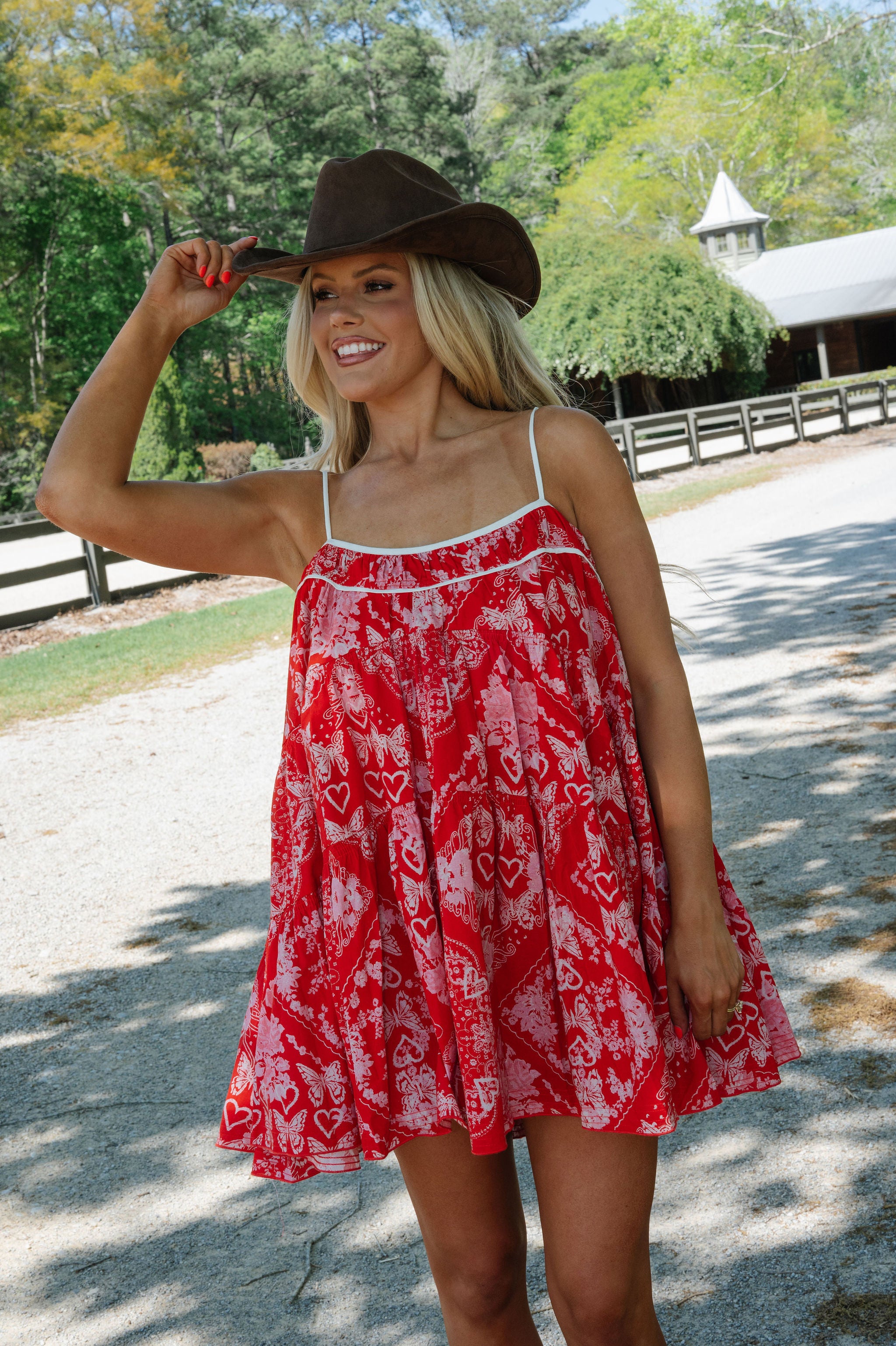 Darcy Swing Mini Dress-Red Multi