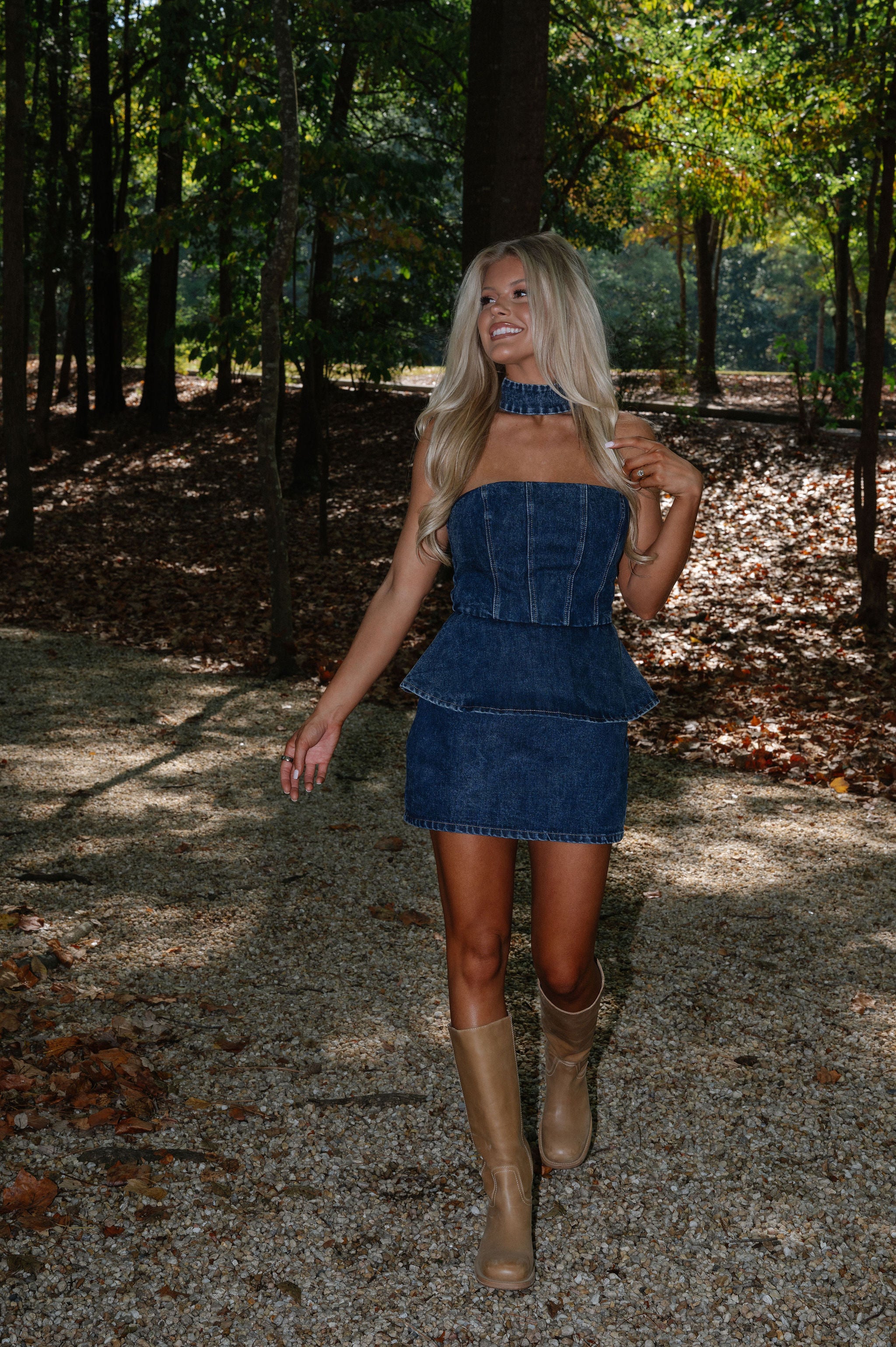 Rocko Skirt Set-Denim Blue