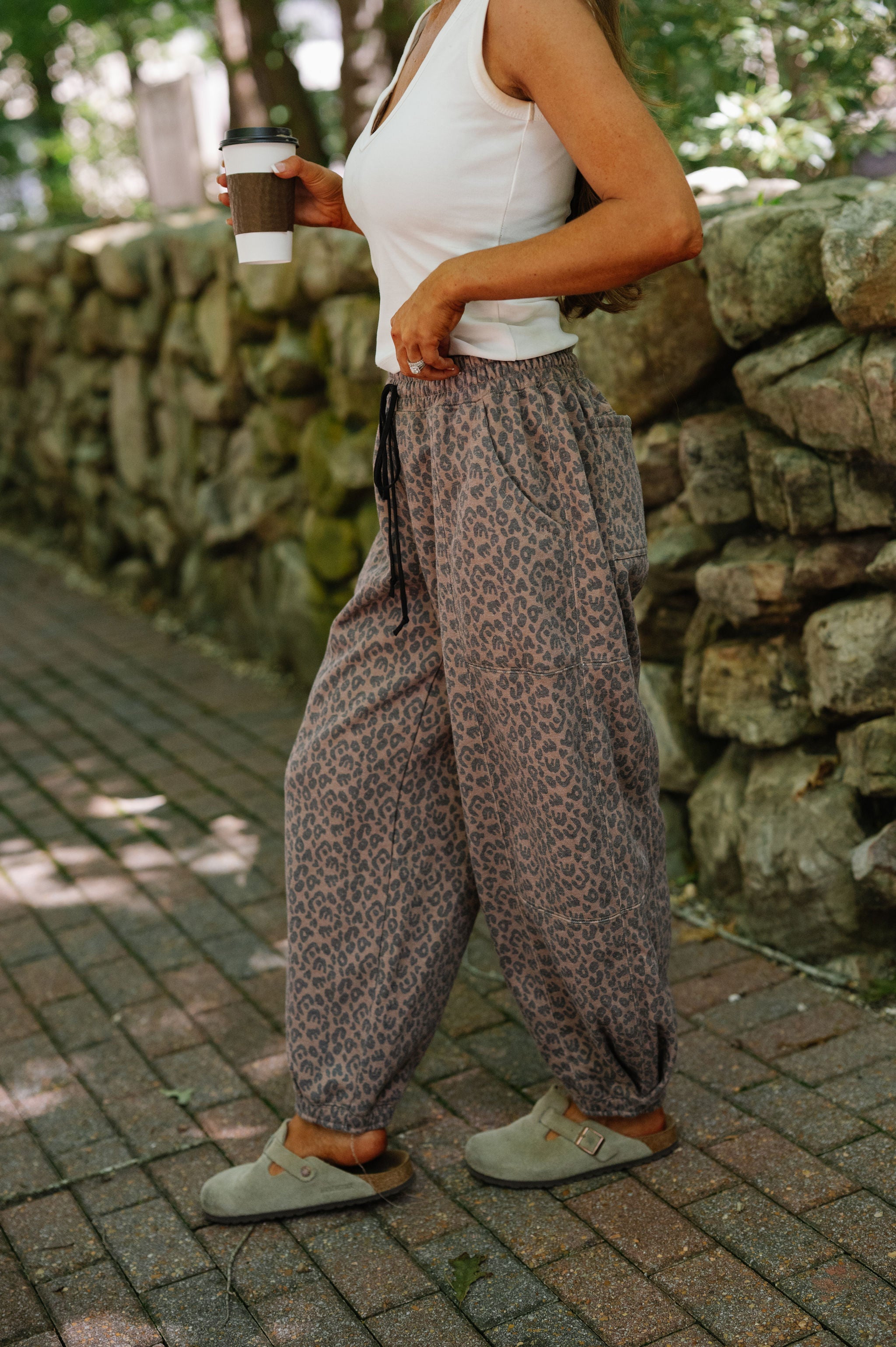 Juda Printed Sweatpants-Chocolate/Black