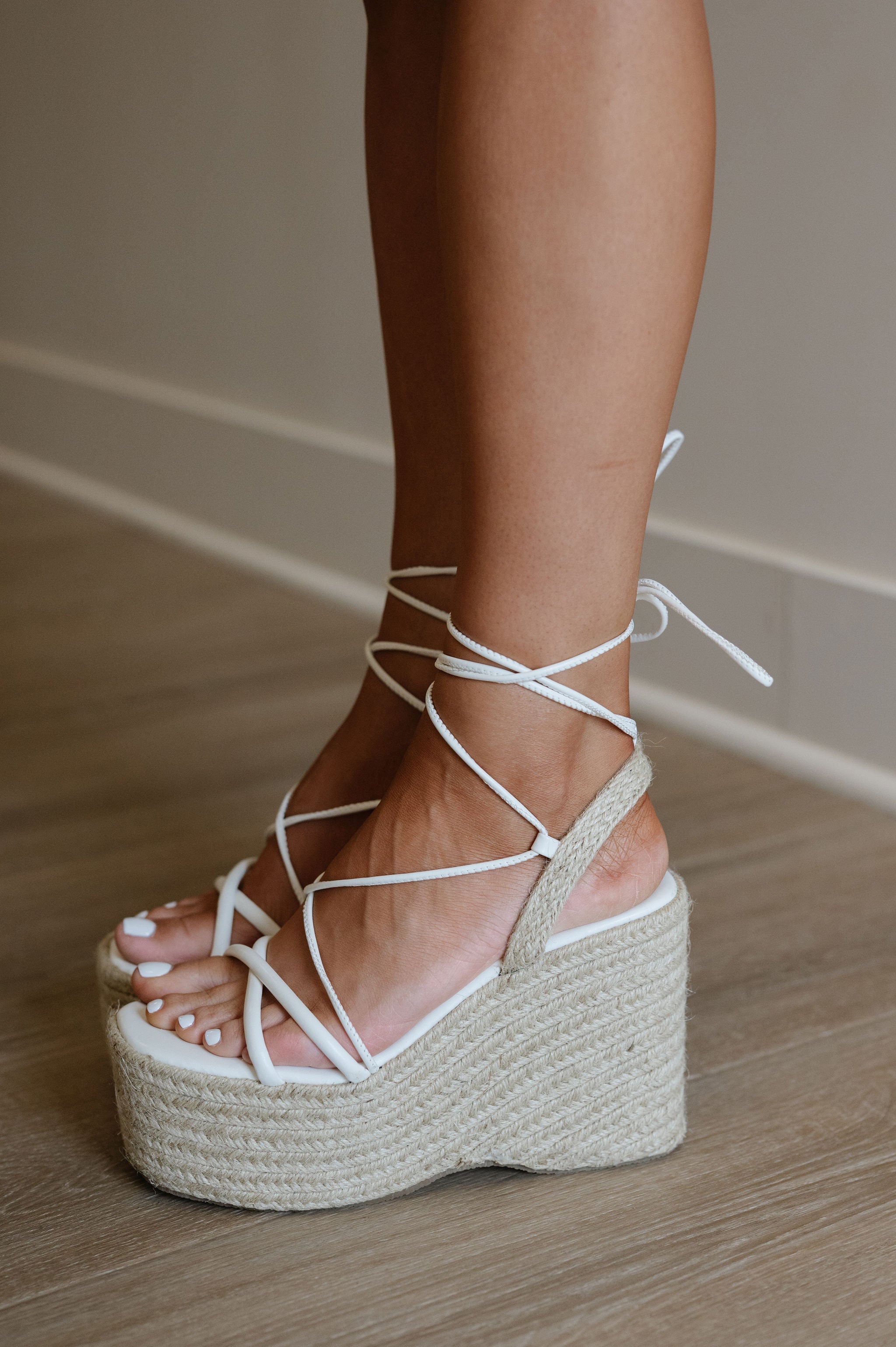 Miya Wrap Up Espadrille-White