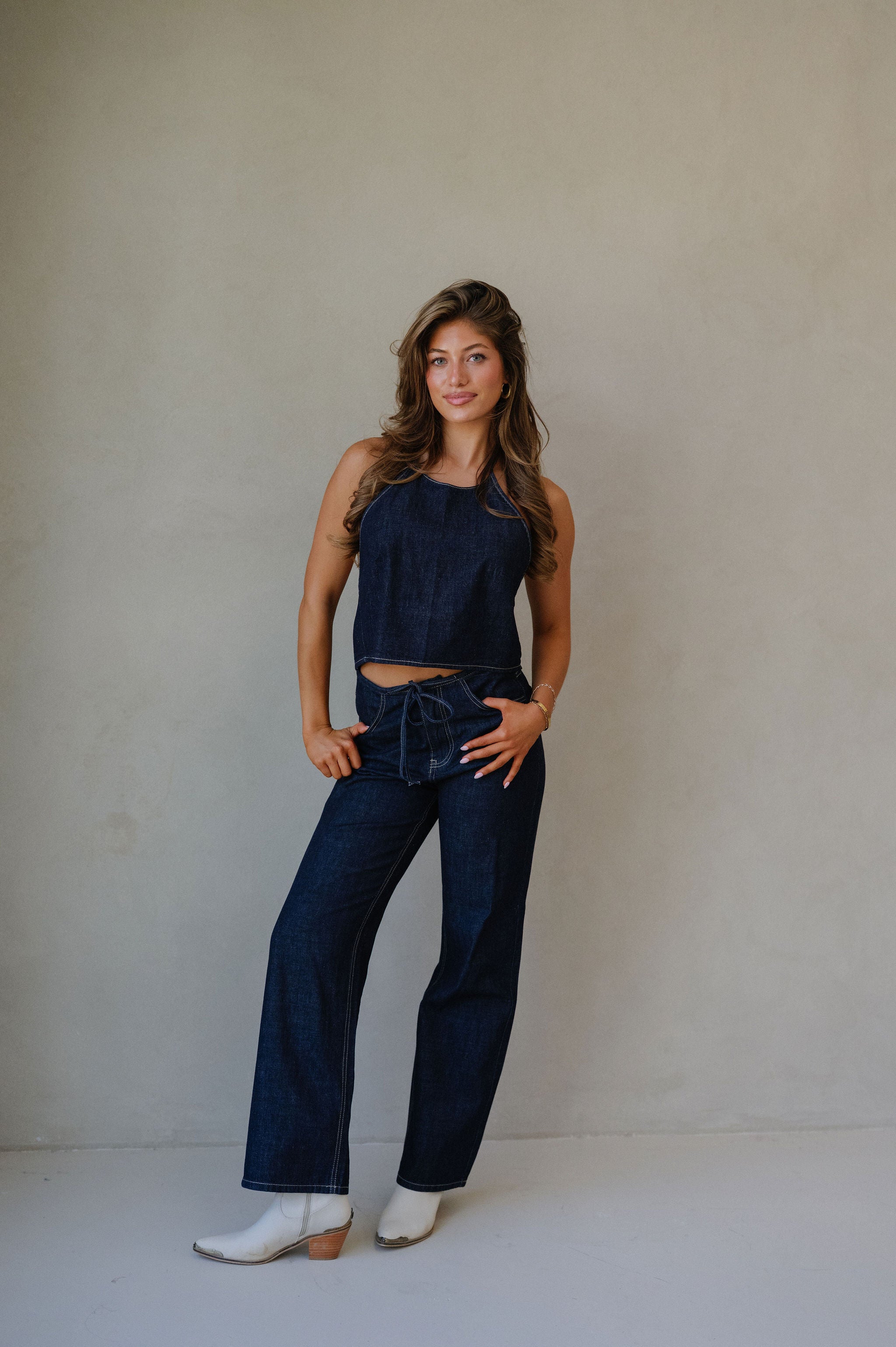 Elena Pants Set-Indigo