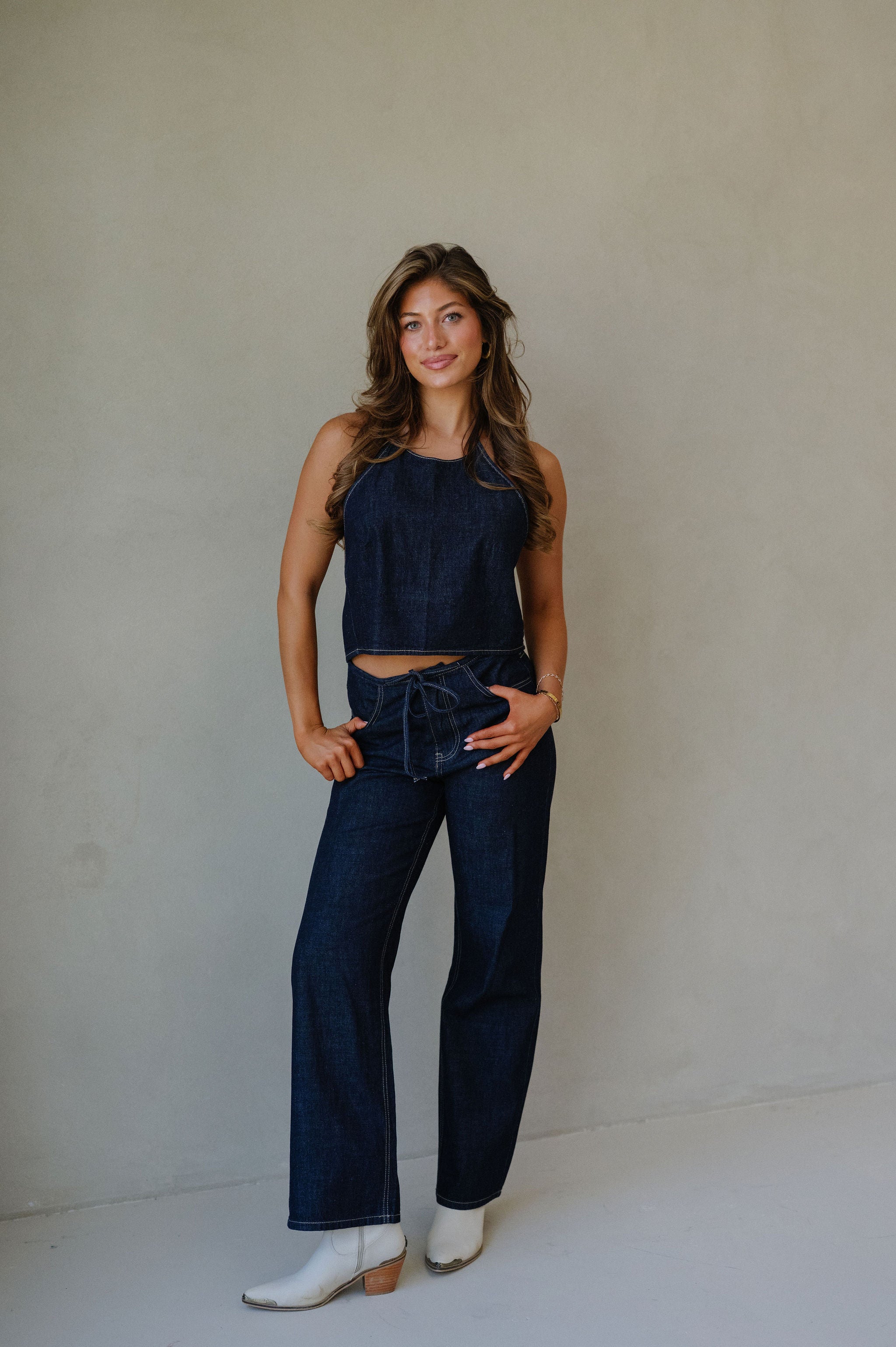 Elena Pants Set-Indigo