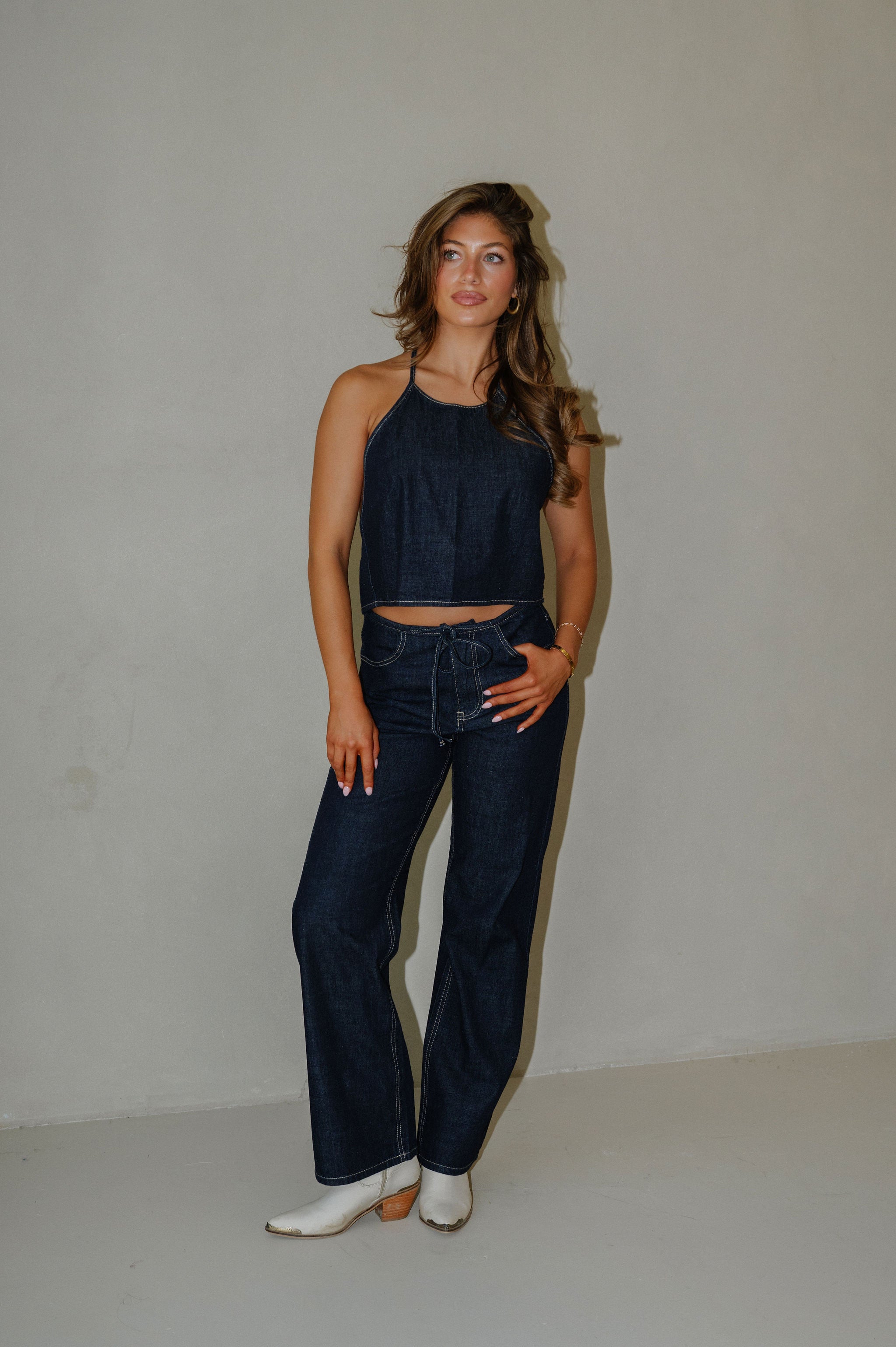 Elena Pants Set-Indigo