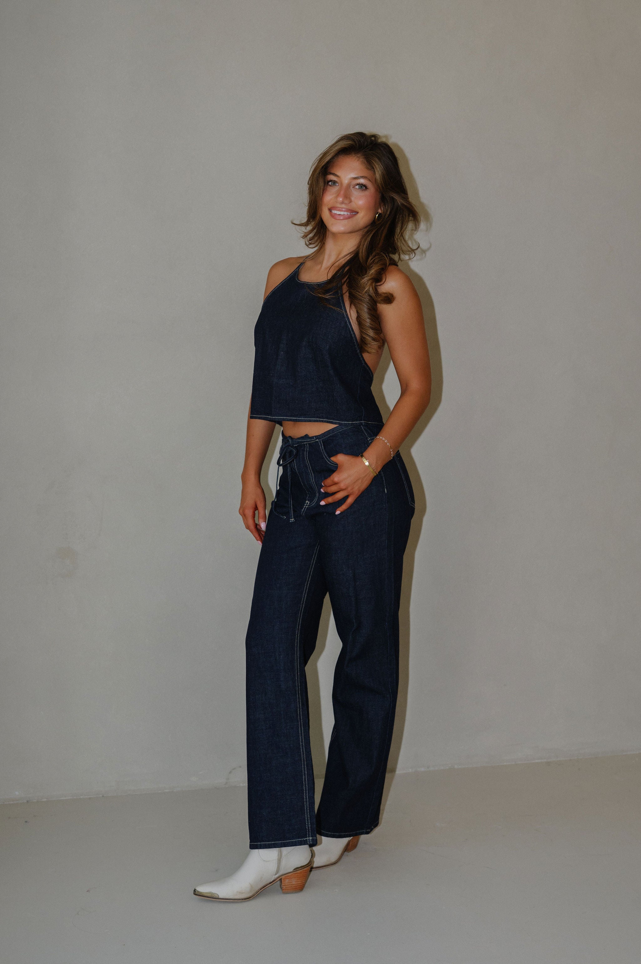 Elena Pants Set-Indigo