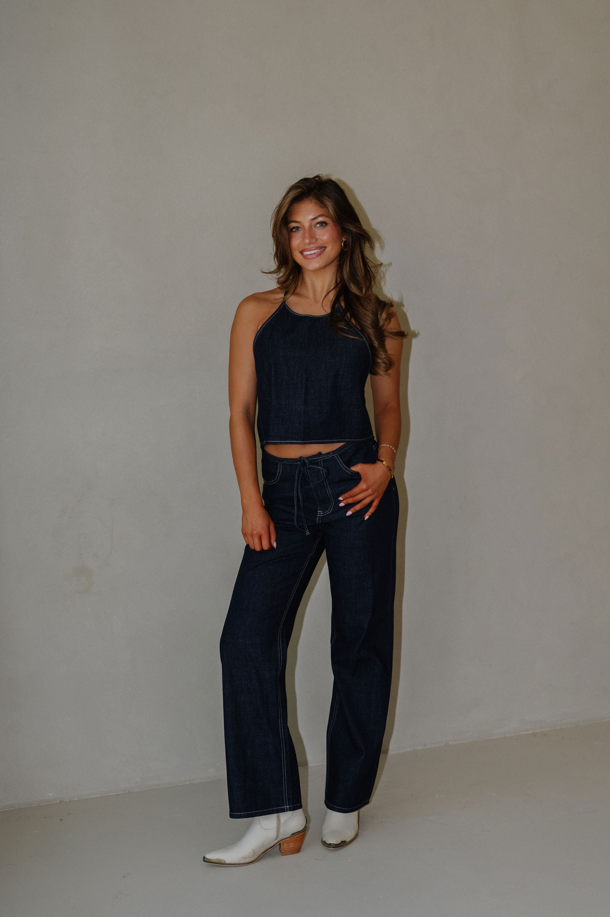 Elena Pants Set-Indigo