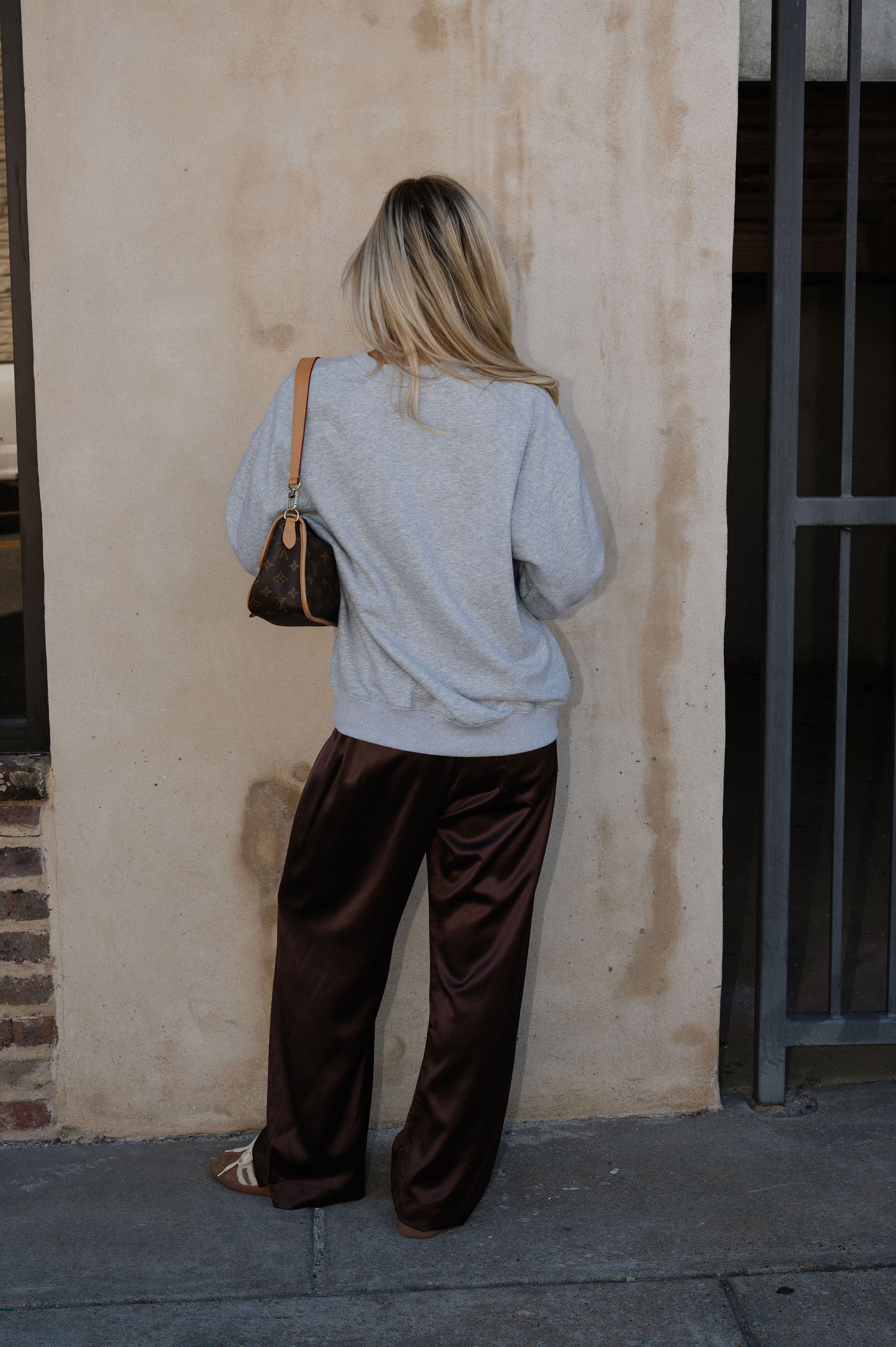 Teddy Crew Neck Sweatshirt-Heather Grey