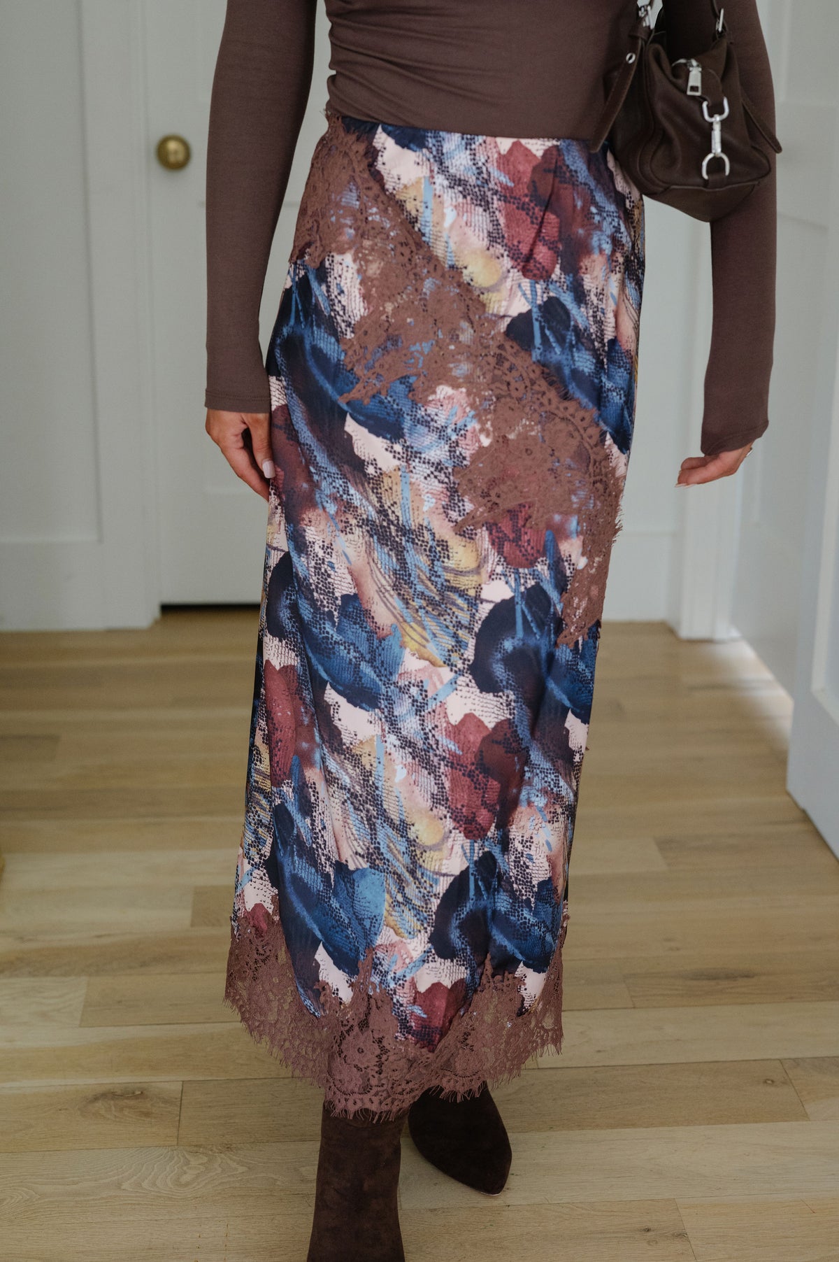 Grace Abstract Midi Skirt
