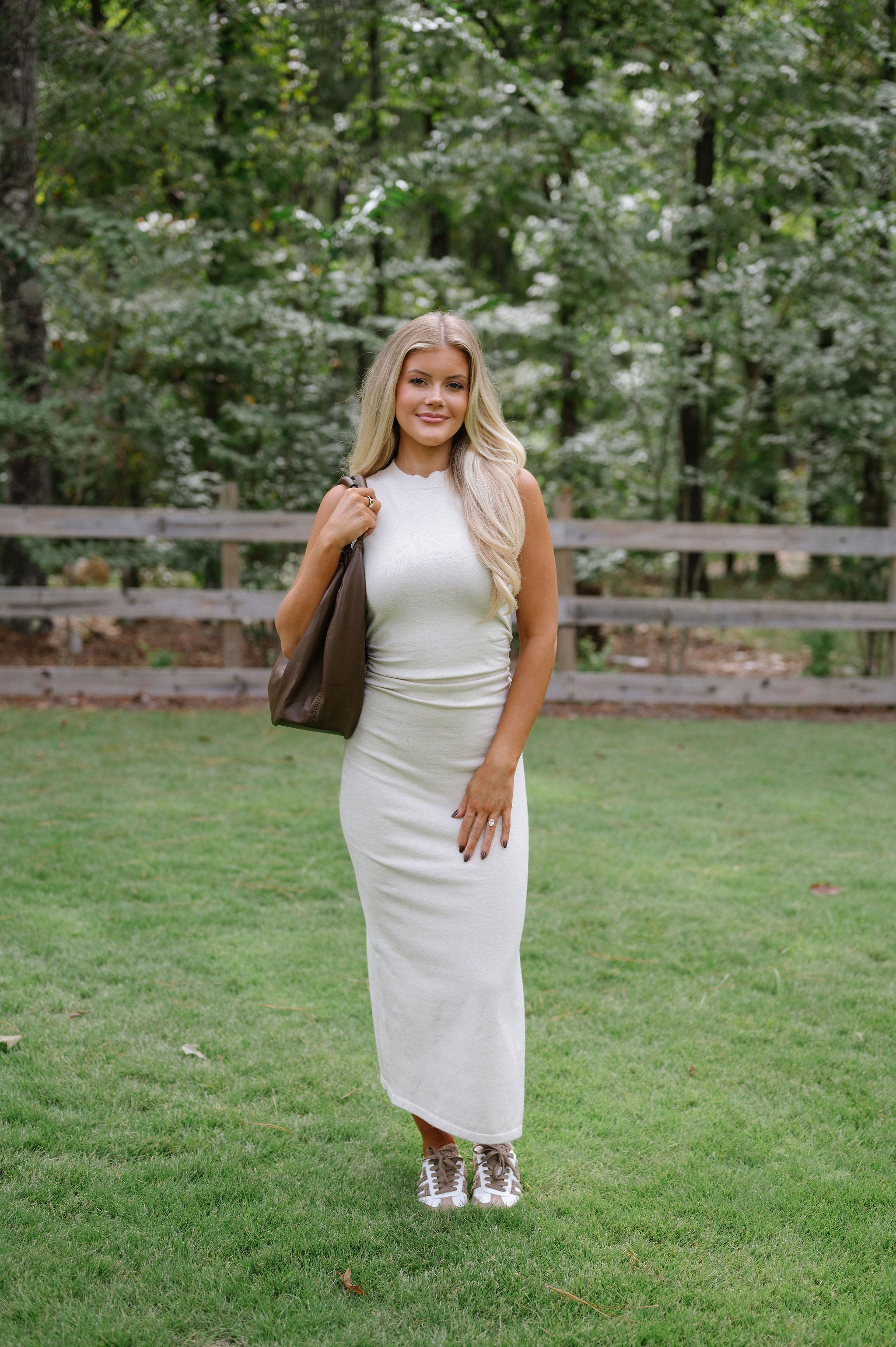 Audrey Midi Dress-Cream