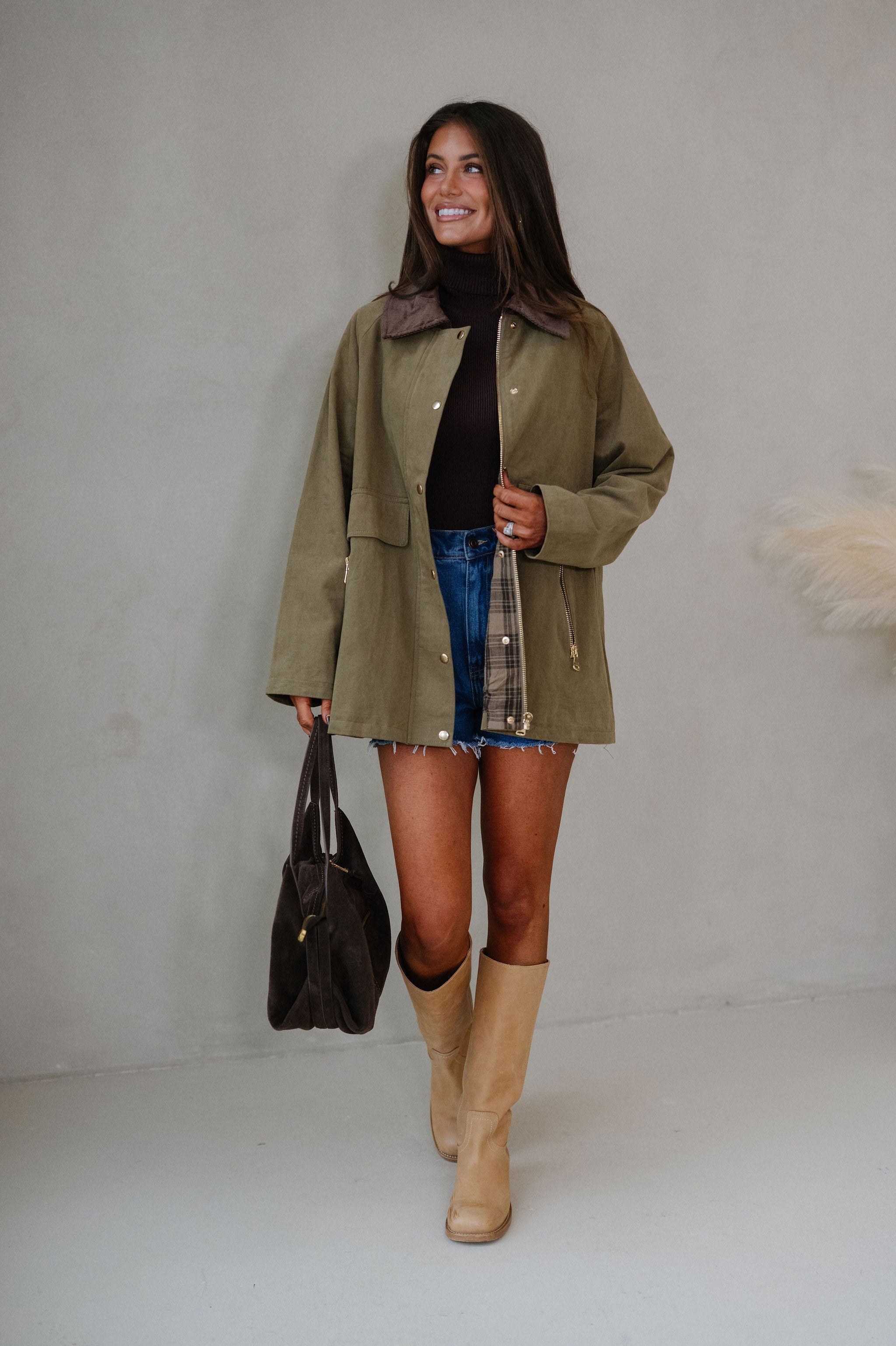 Mabel Barn Jacket-Olive