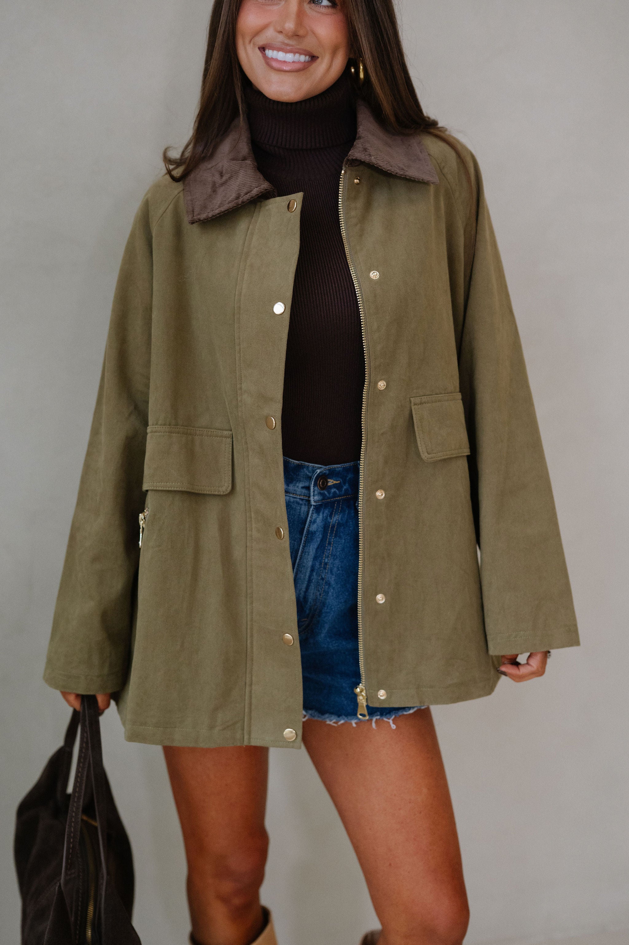 Mabel Barn Jacket-Olive