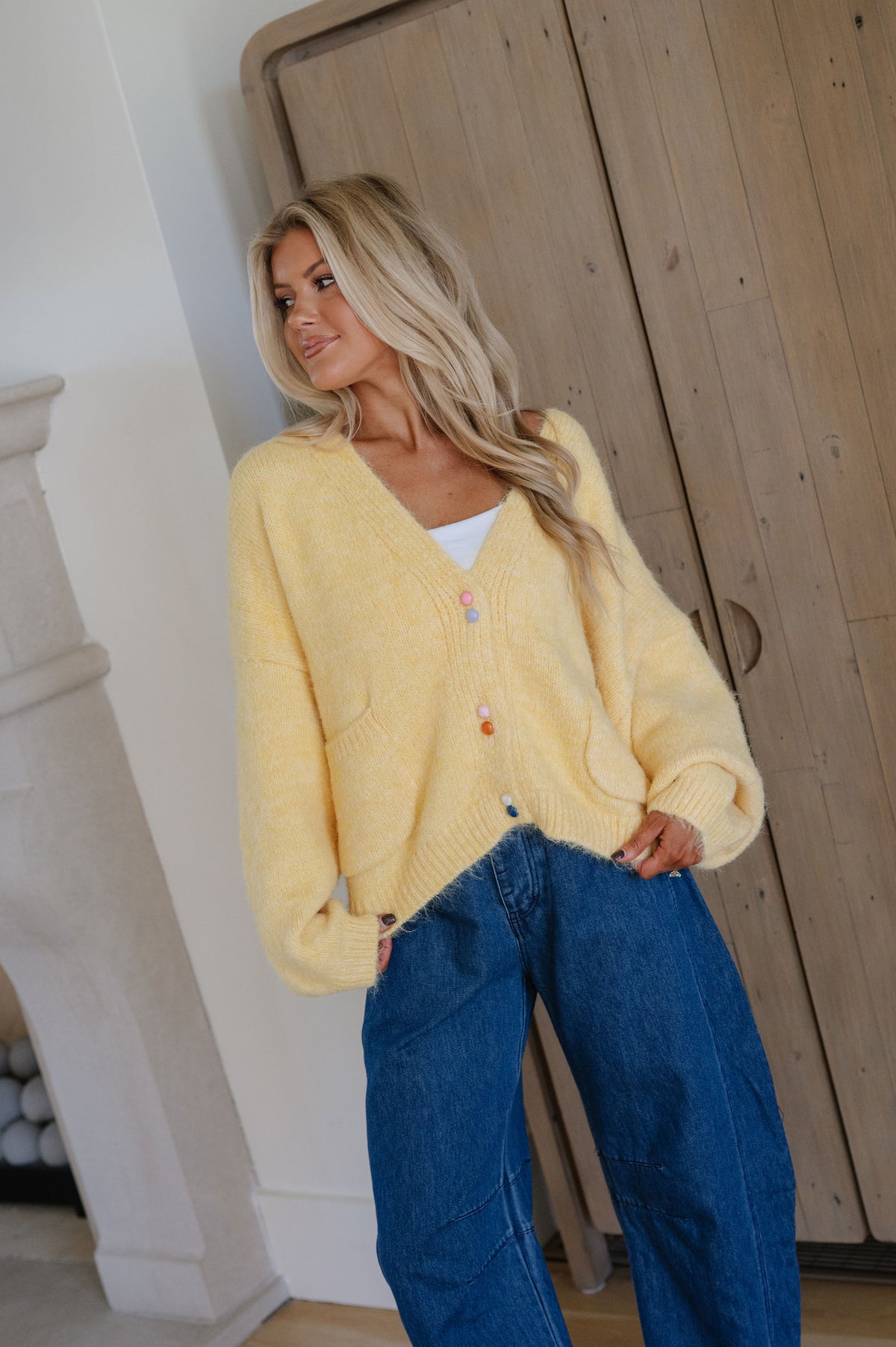 Colette Oversized Cardigan-Yellow