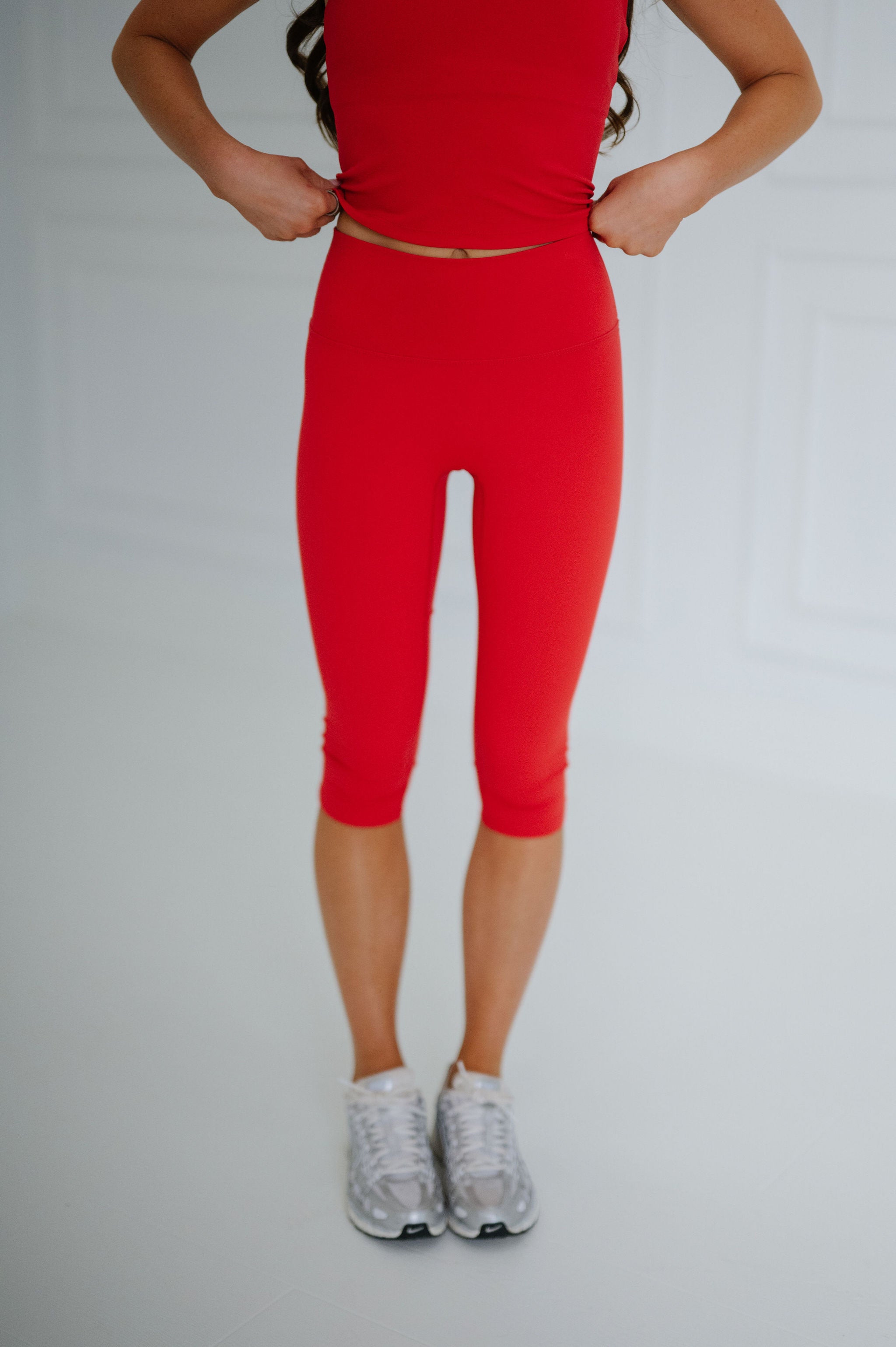 Reid Capri Leggings-Red