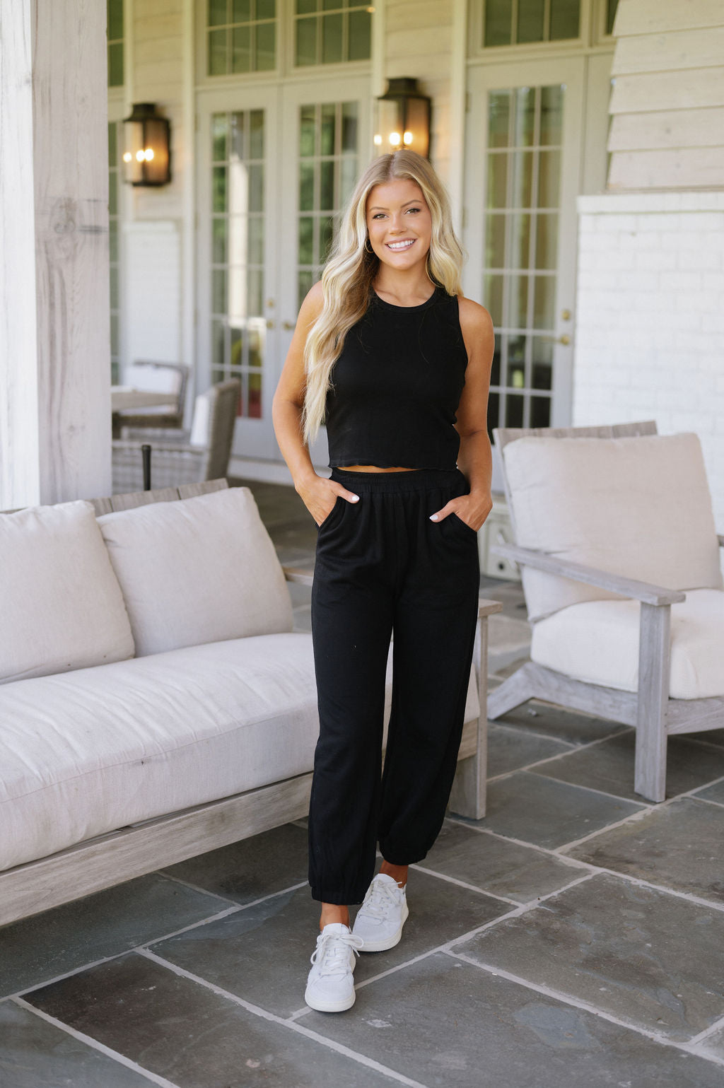 Archer Knit Jogger Pant Set-Black