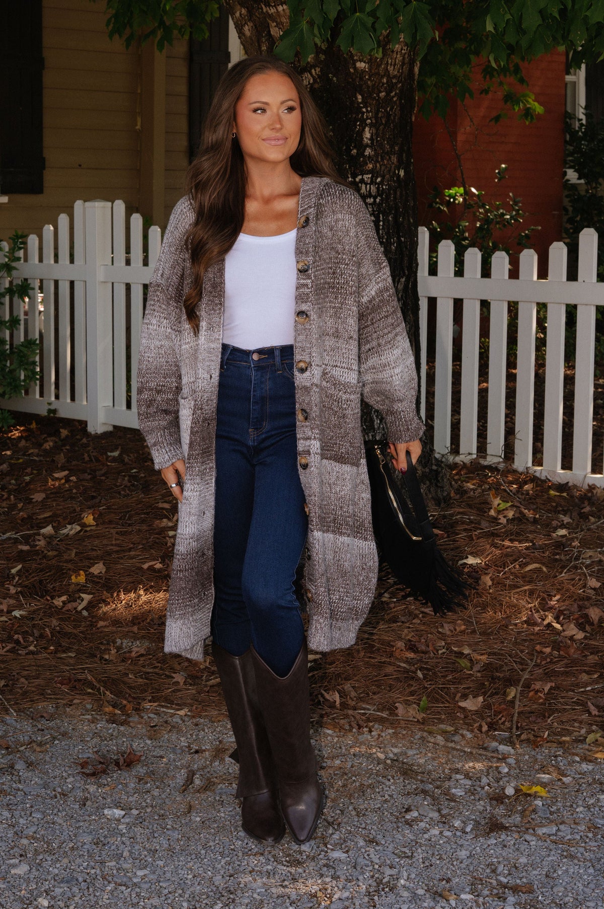 Ruby Hooded Cardigan-Chocolate Multi
