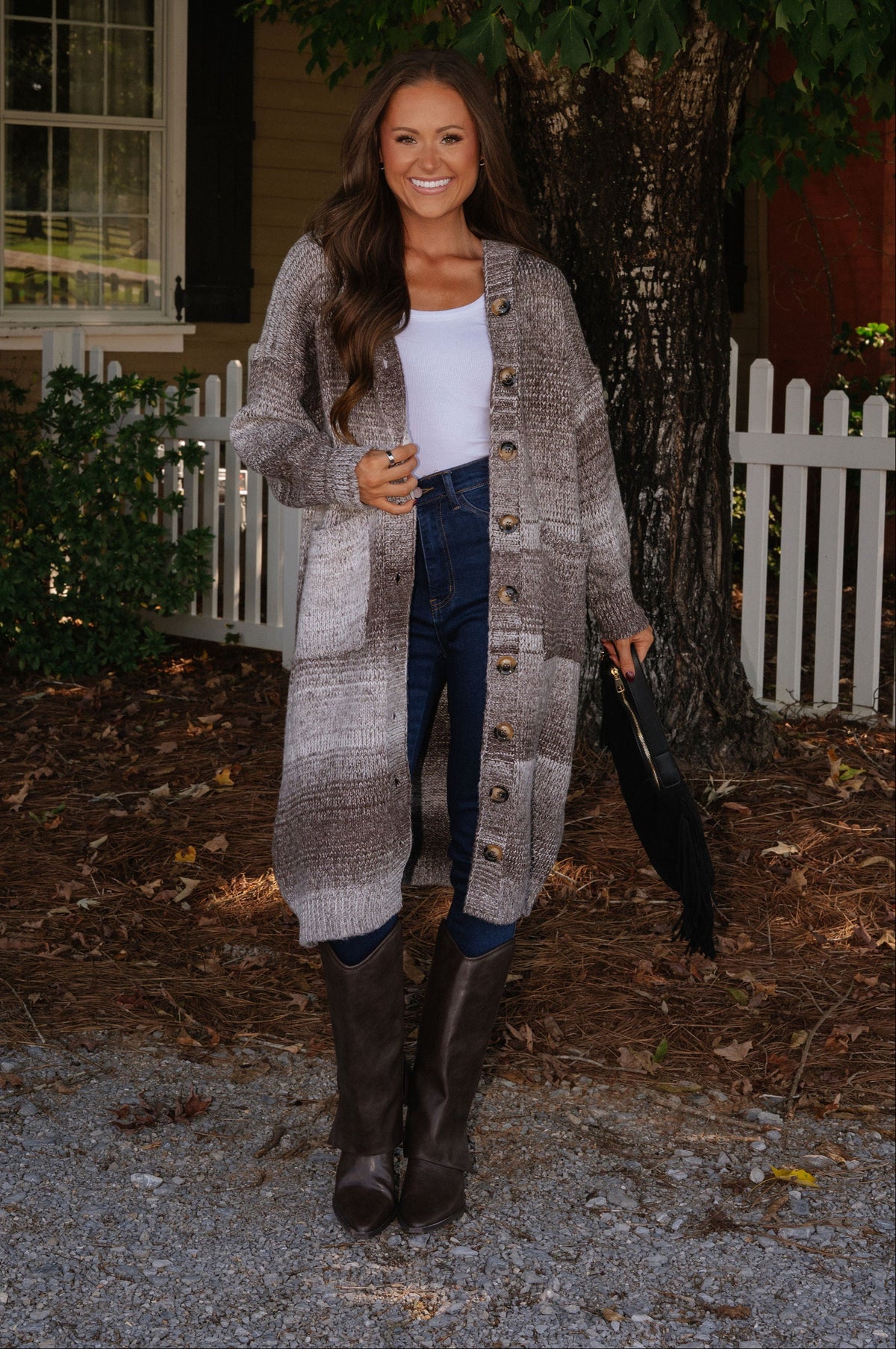 Ruby Hooded Cardigan-Chocolate Multi