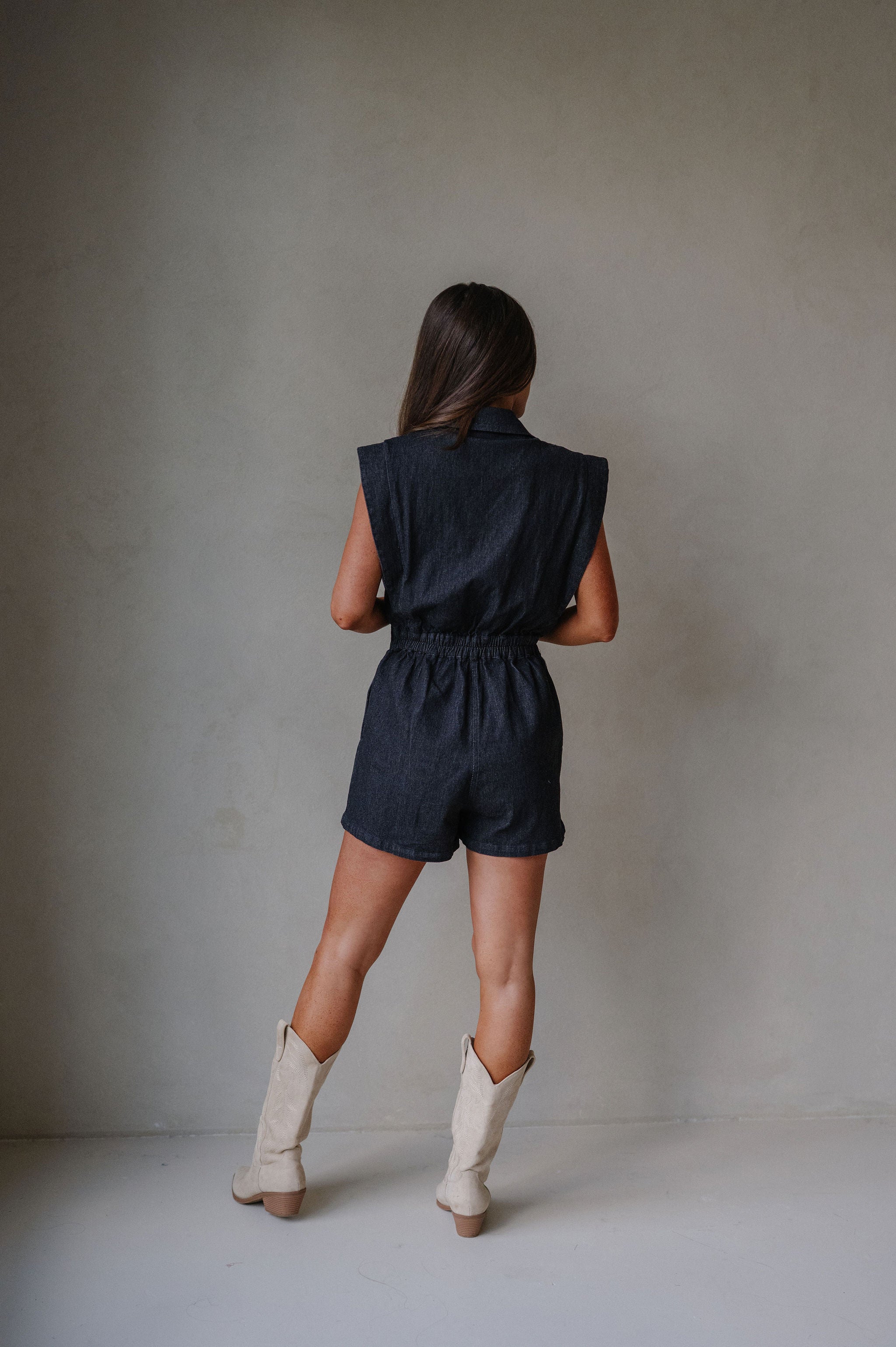 Benny Romper-Charcoal