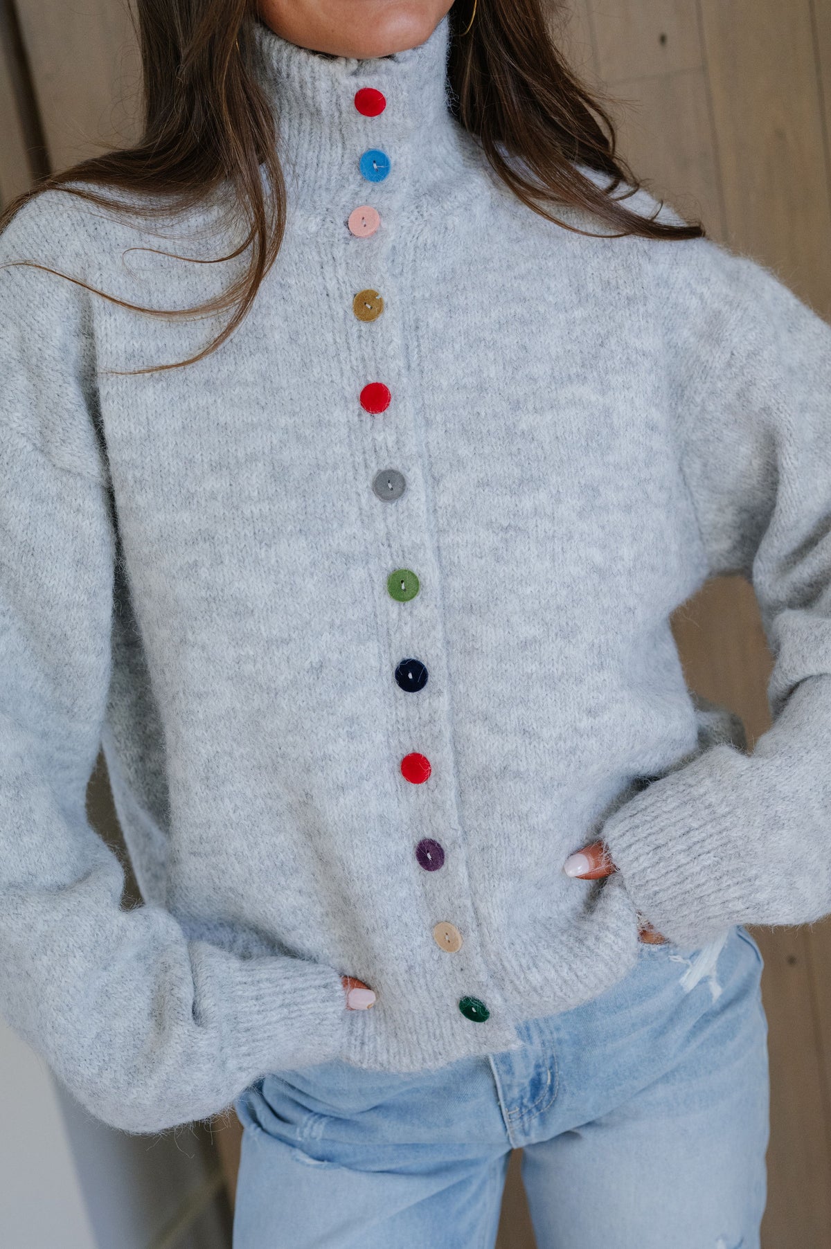 Lacey Cardigan-Light Grey