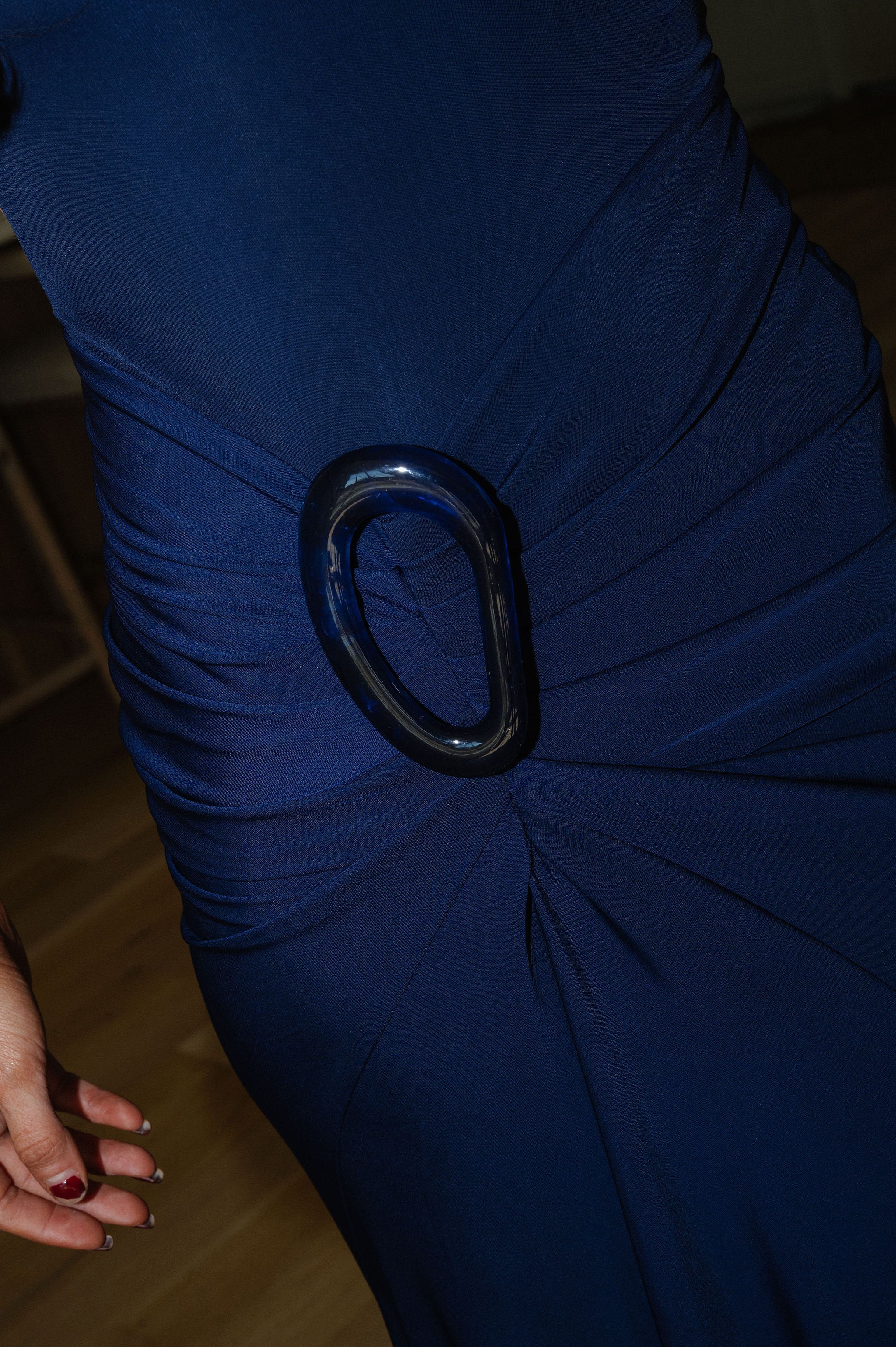 Waverly Mock Neck Dress-Navy