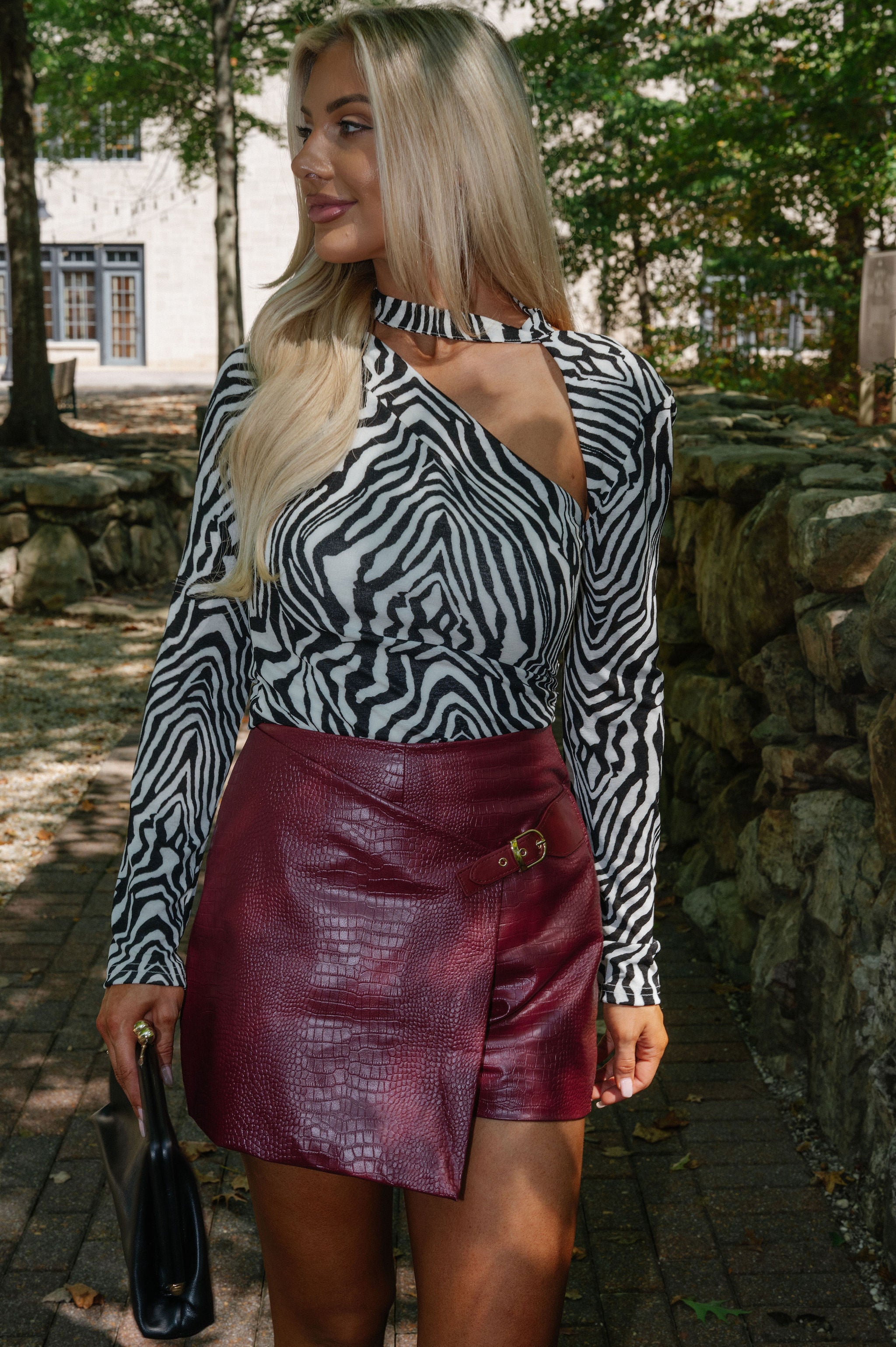 Jenny Cut Out Top- Zebra