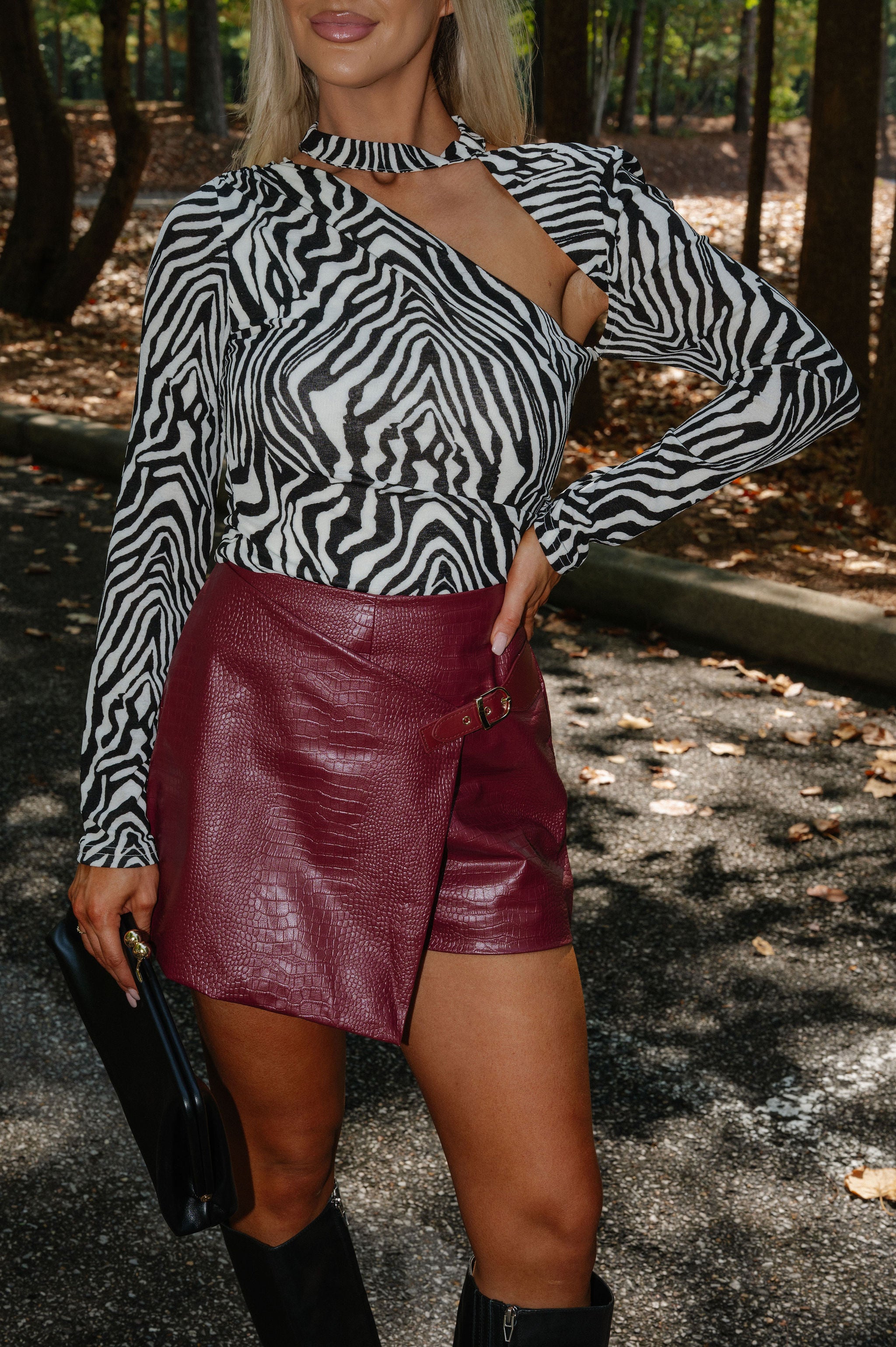 Jenny Cut Out Top- Zebra