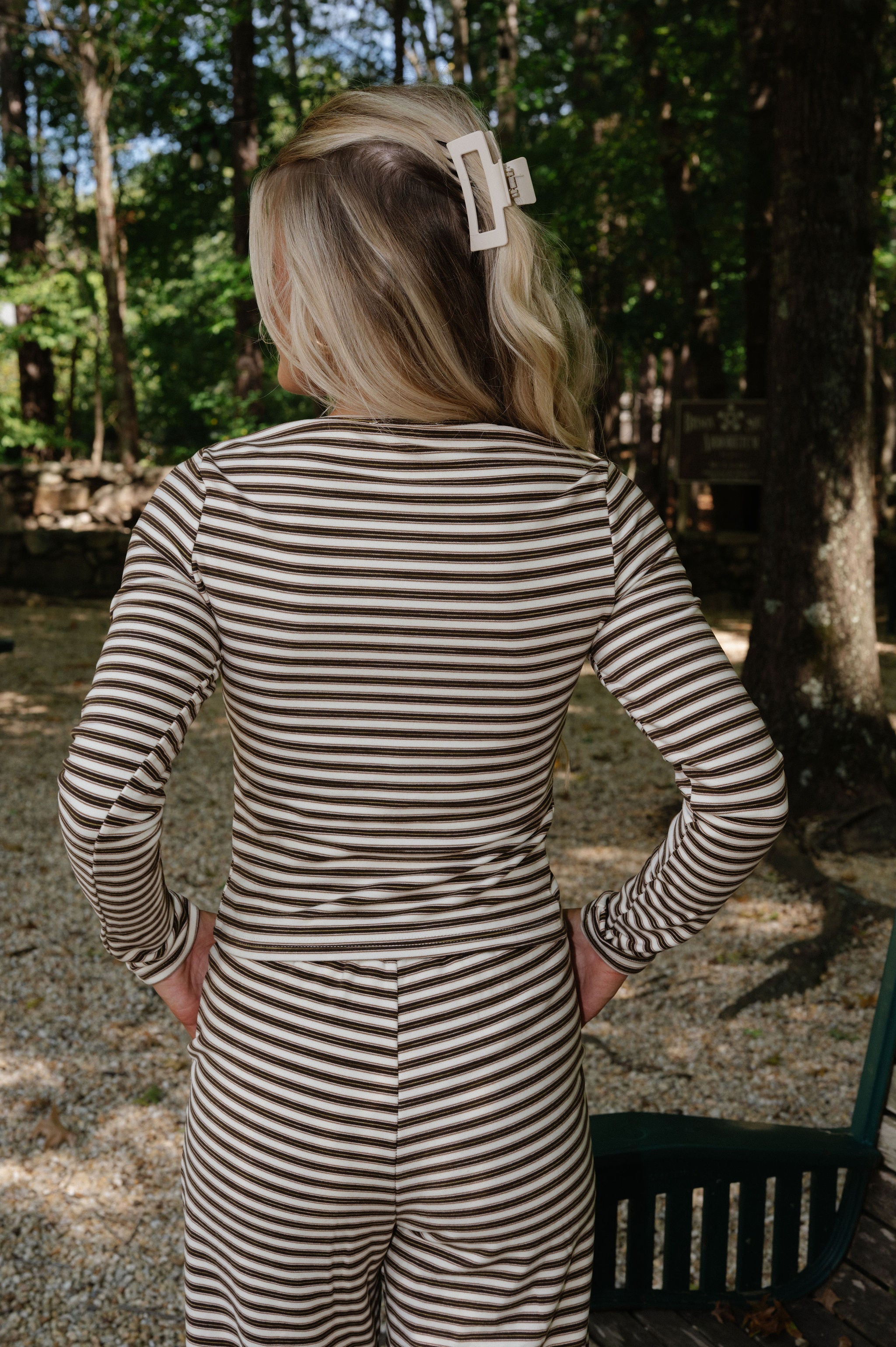 Freddie Striped Cardigan-Chocolate