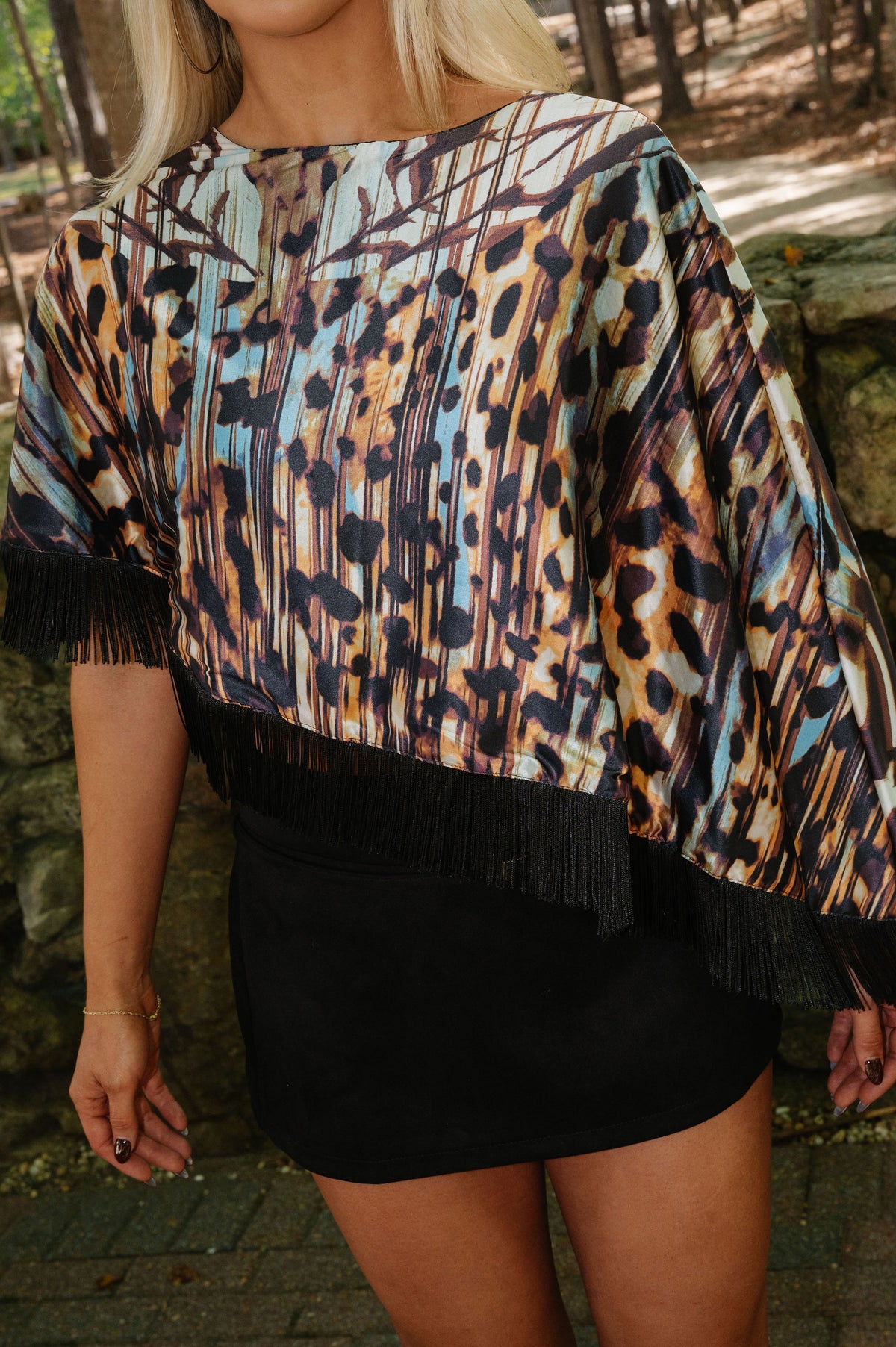 Abstract Fringe Top