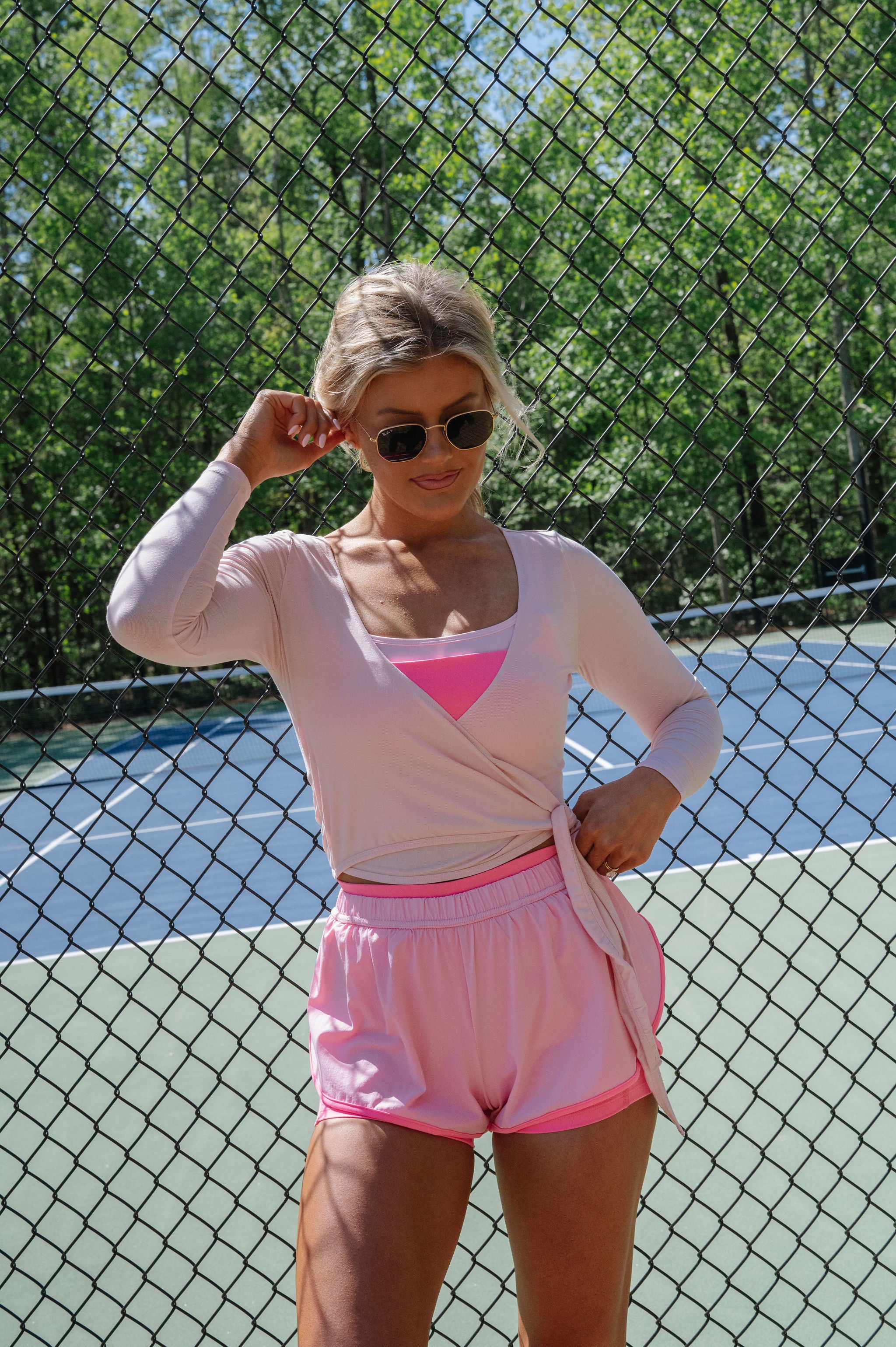 Layne Double Layer Shorts-Pink// PETITE