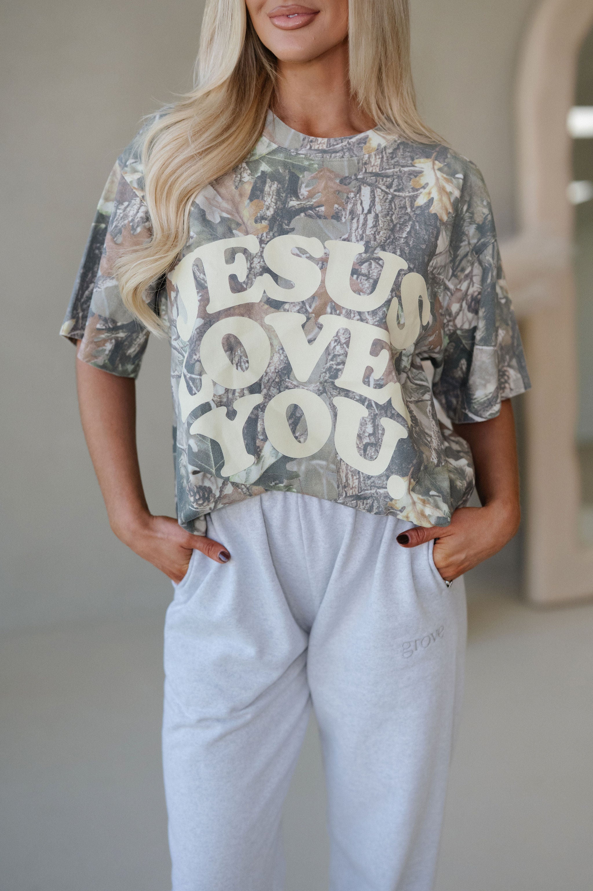 Jesus Loves You Oversized Tee-Camo