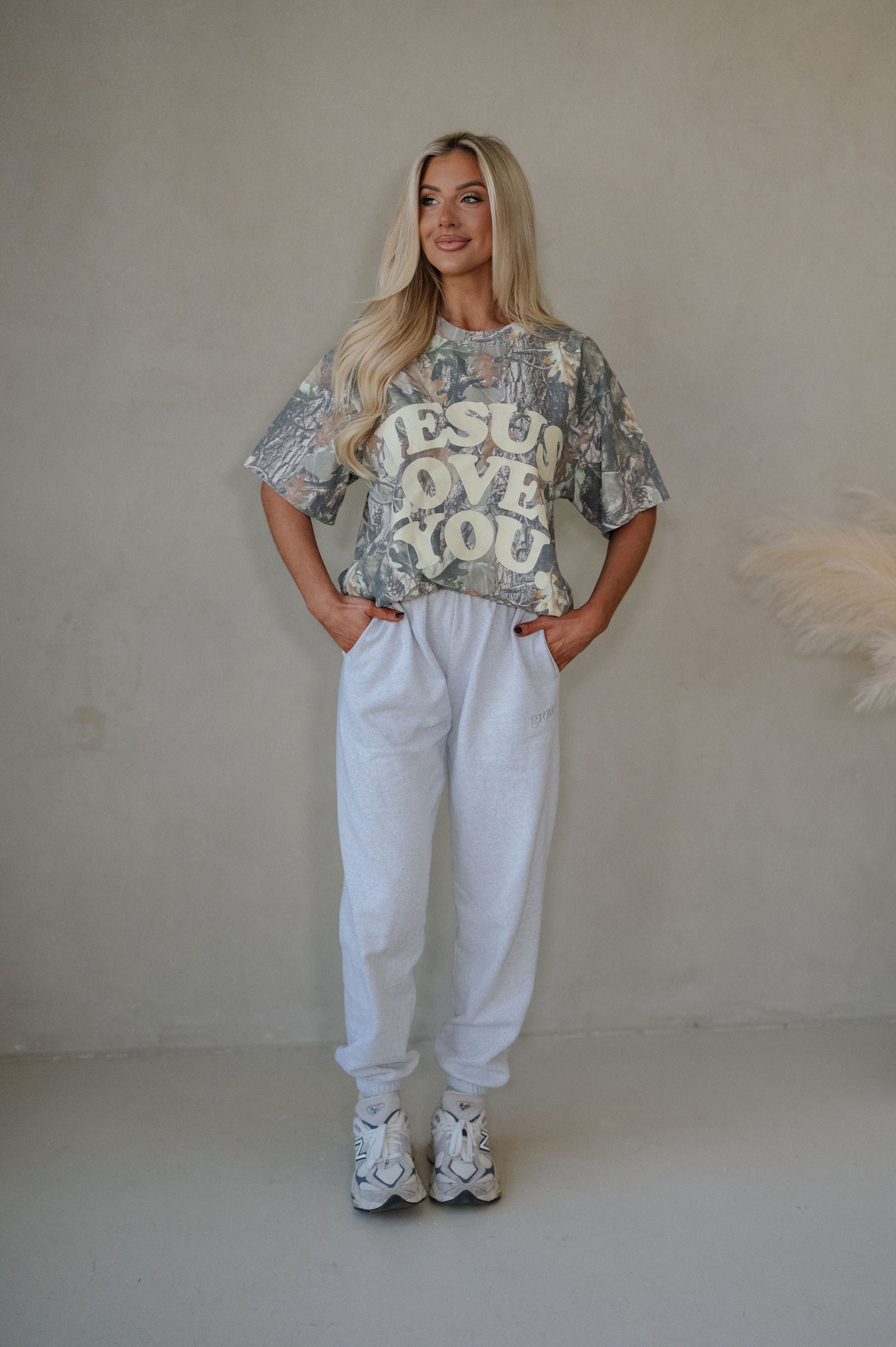 Jesus Loves You Oversized Tee-Camo