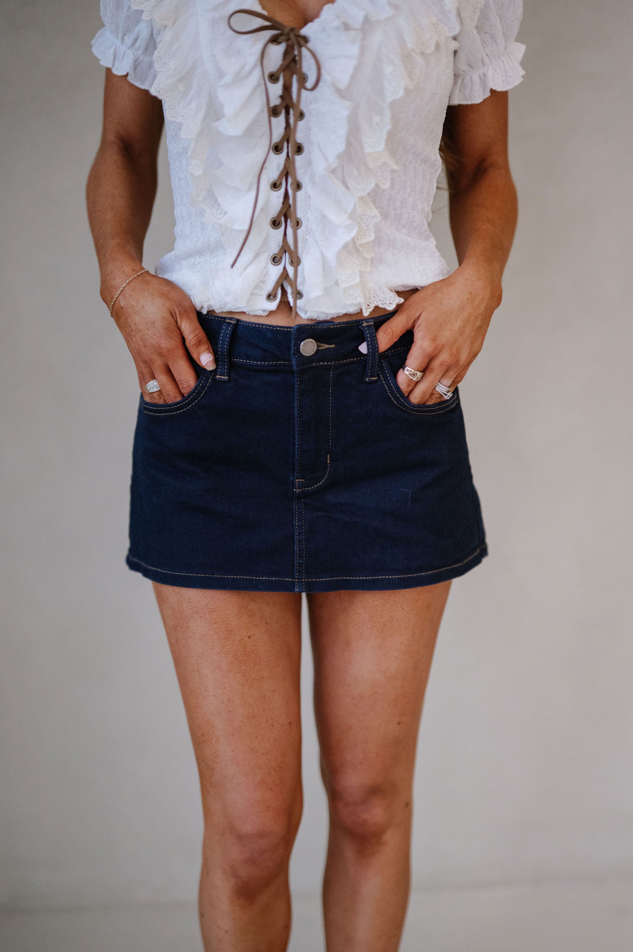Finley Denim Skort-Rinse