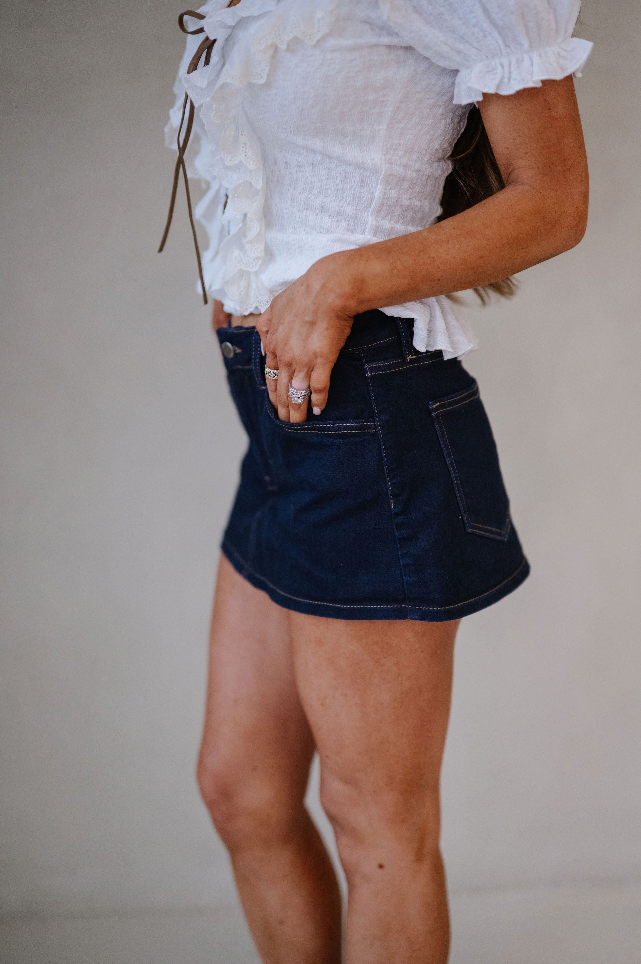 Finley Denim Skort-Rinse