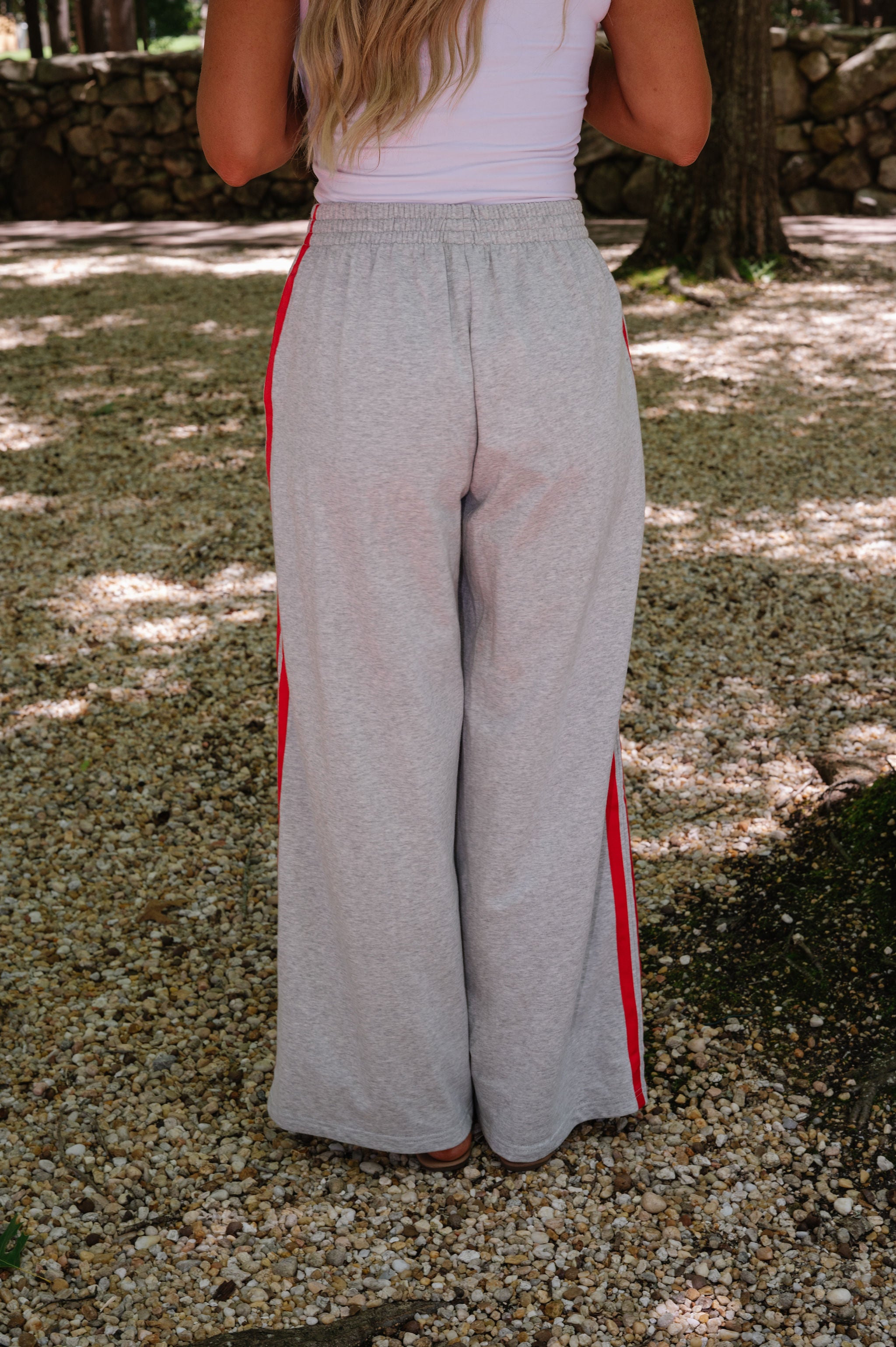 Janie Side Stripe Sweatpants-Grey