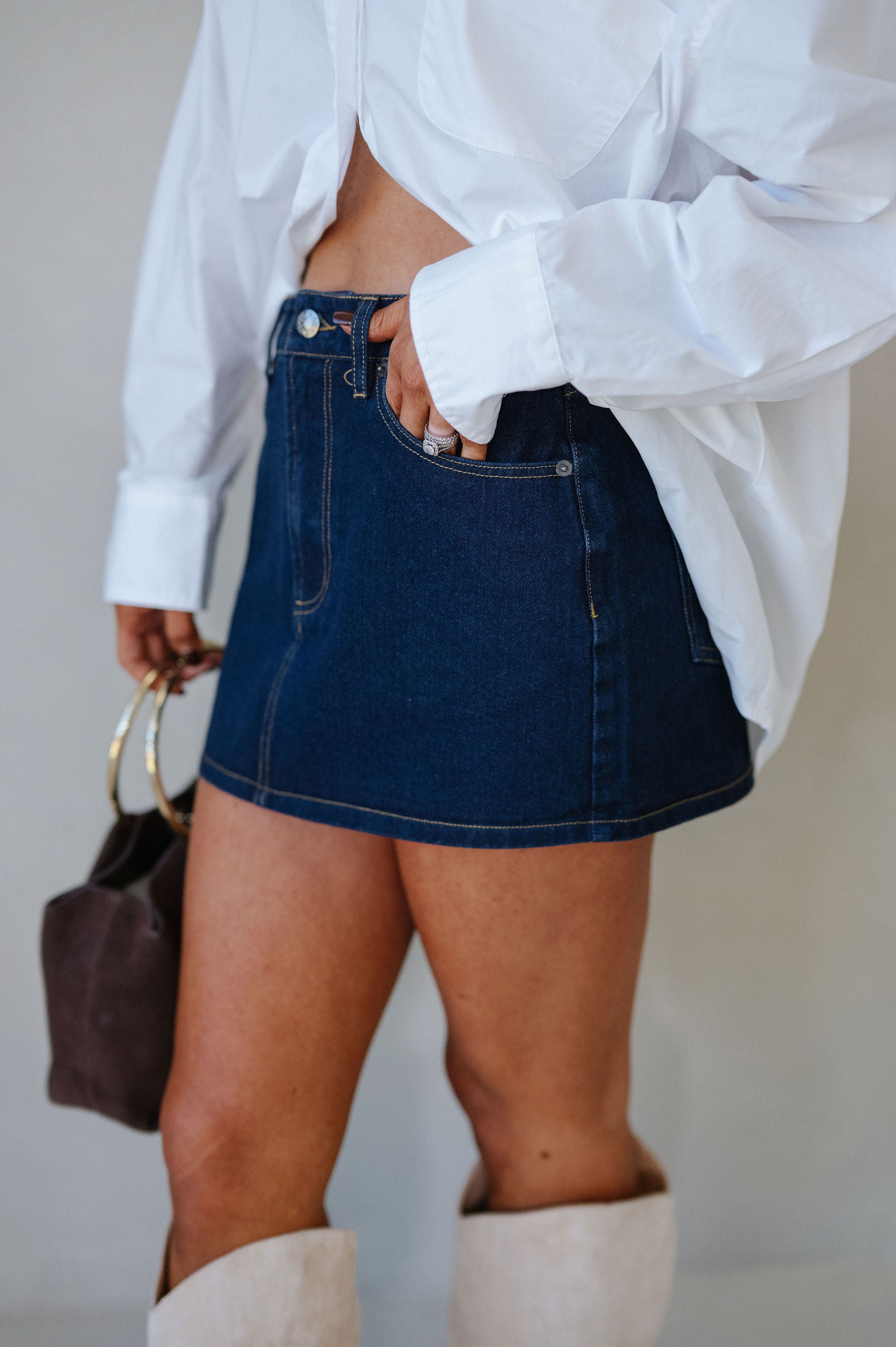 Lena Skirt-Dark Denim// PETITE