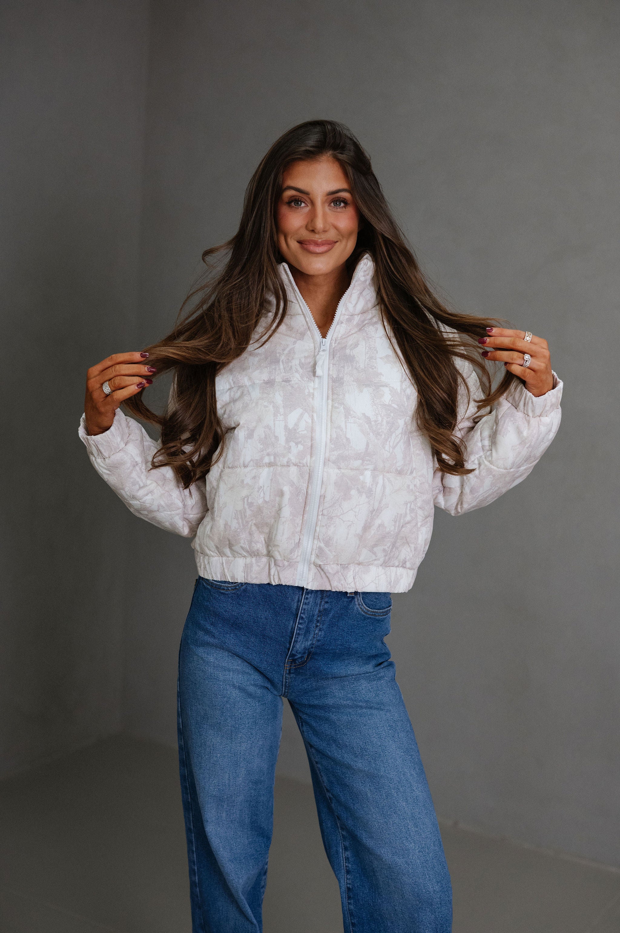 Tessa Quilted Puffer Jacket-Camo