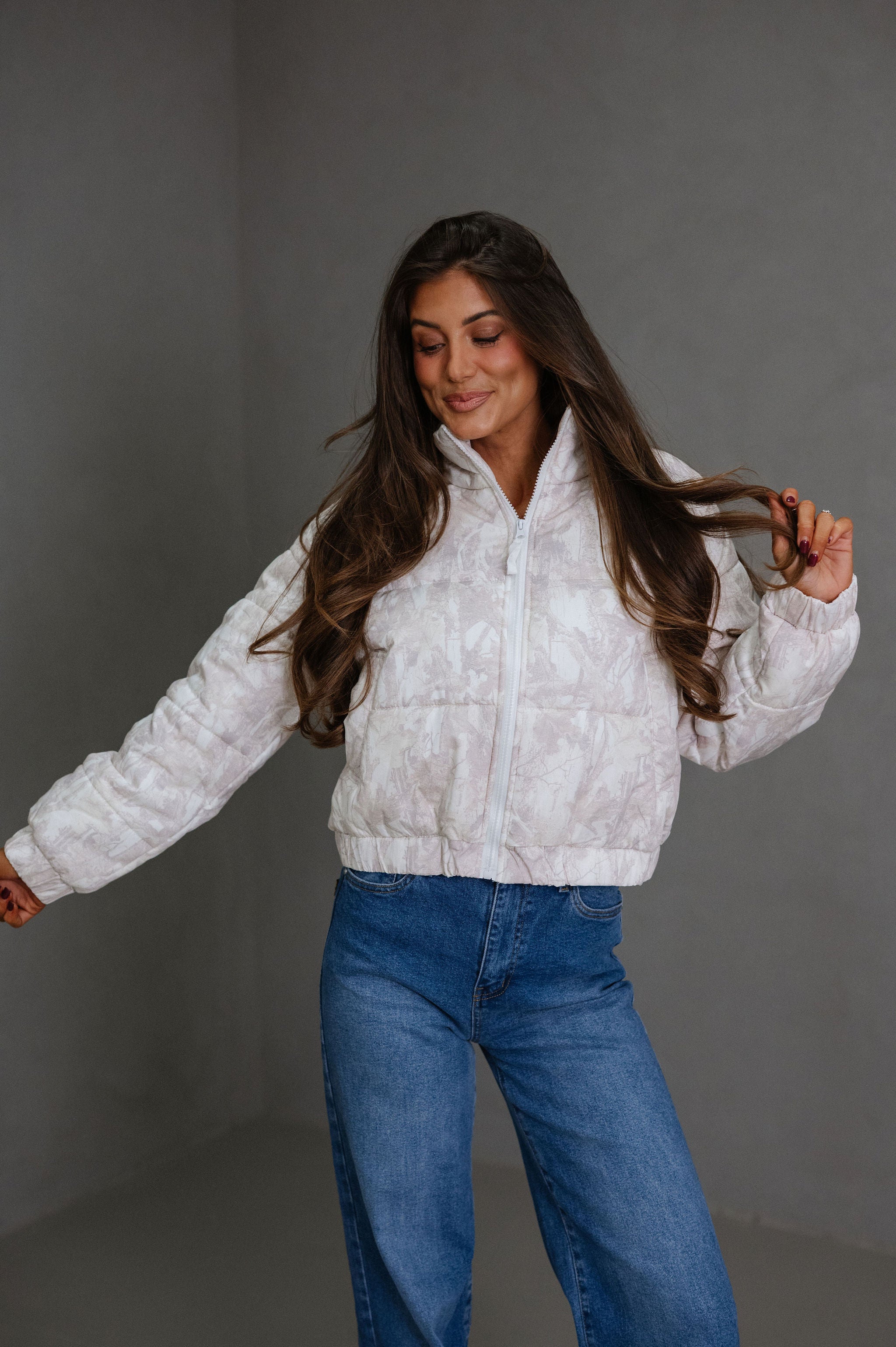 Tessa Quilted Puffer Jacket-Camo