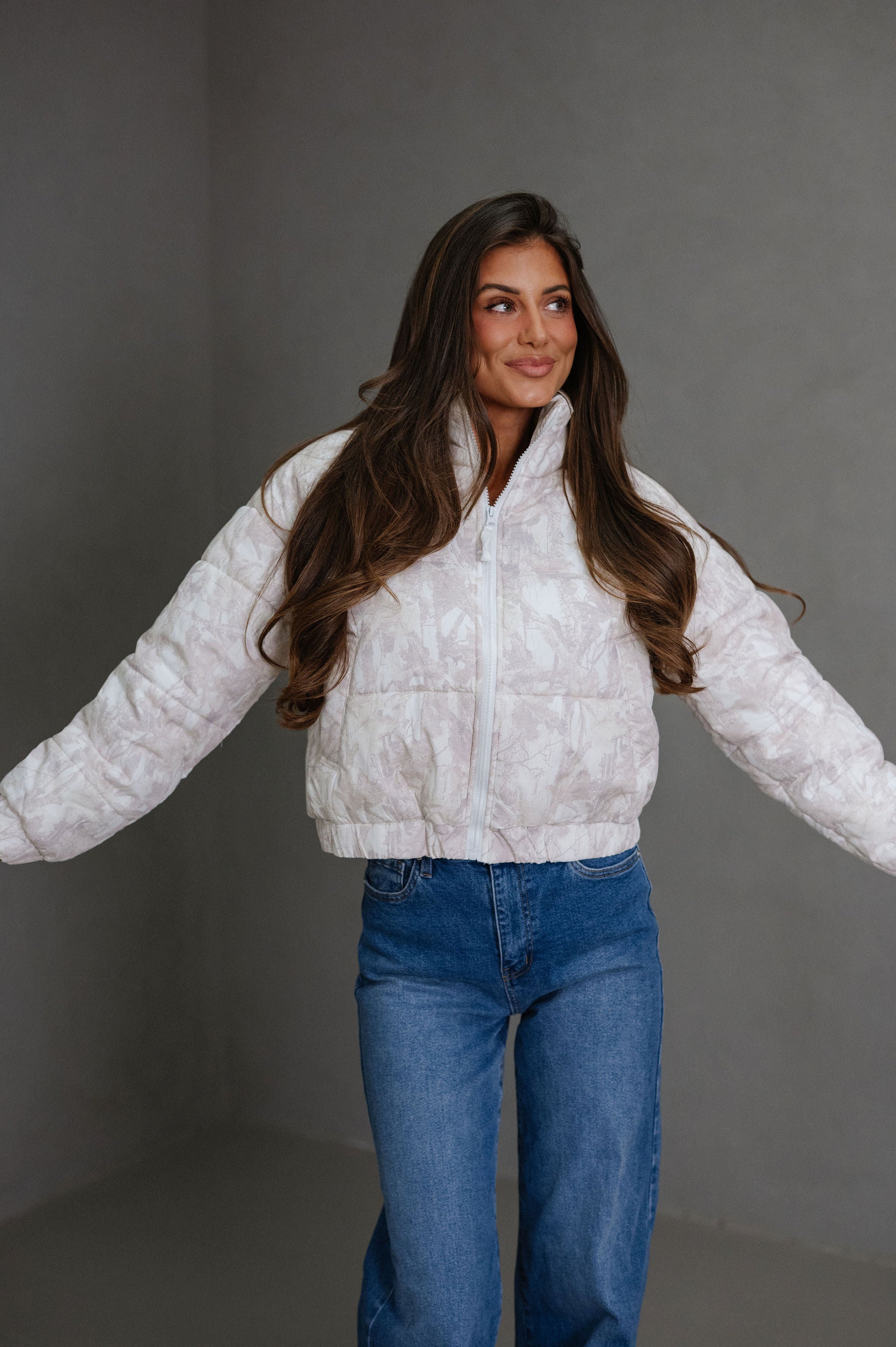 Tessa Quilted Puffer Jacket-Camo