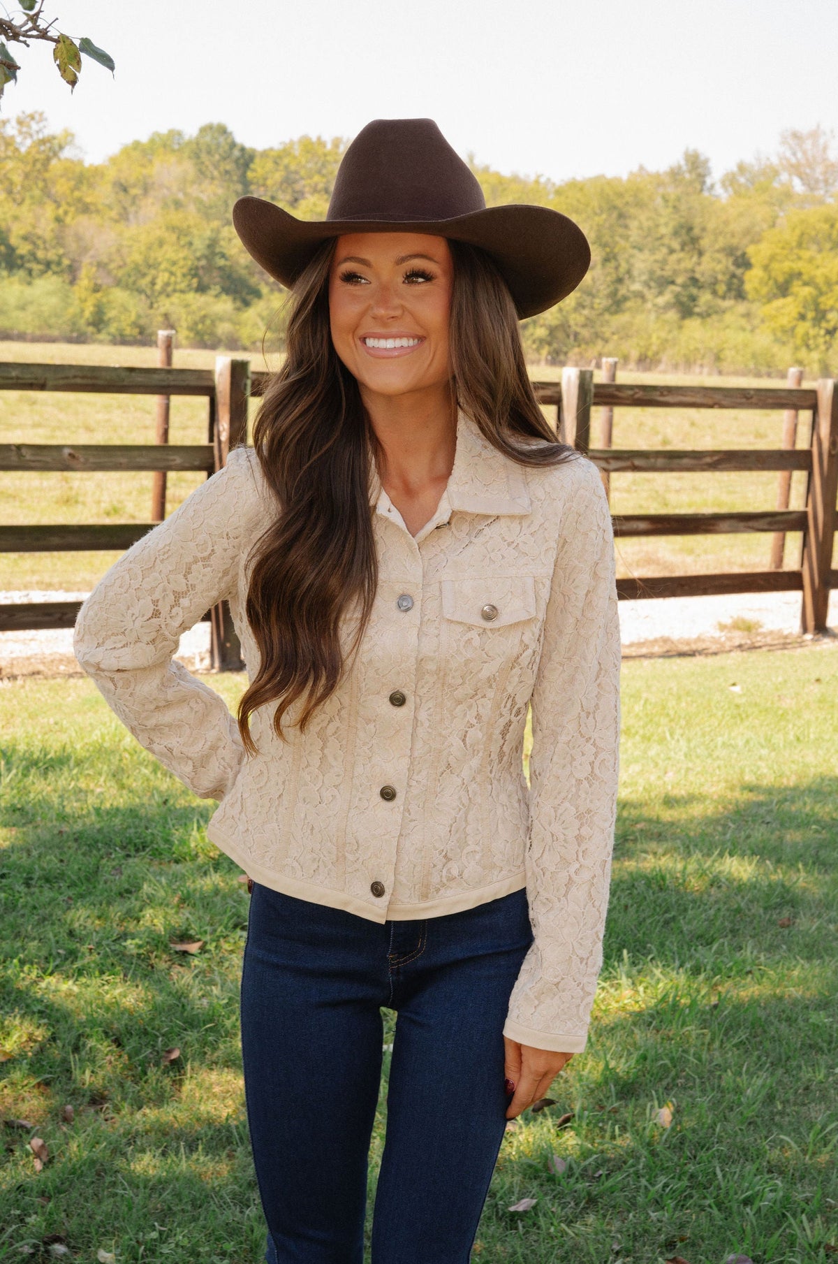 Joy Lace Jacket-Taupe