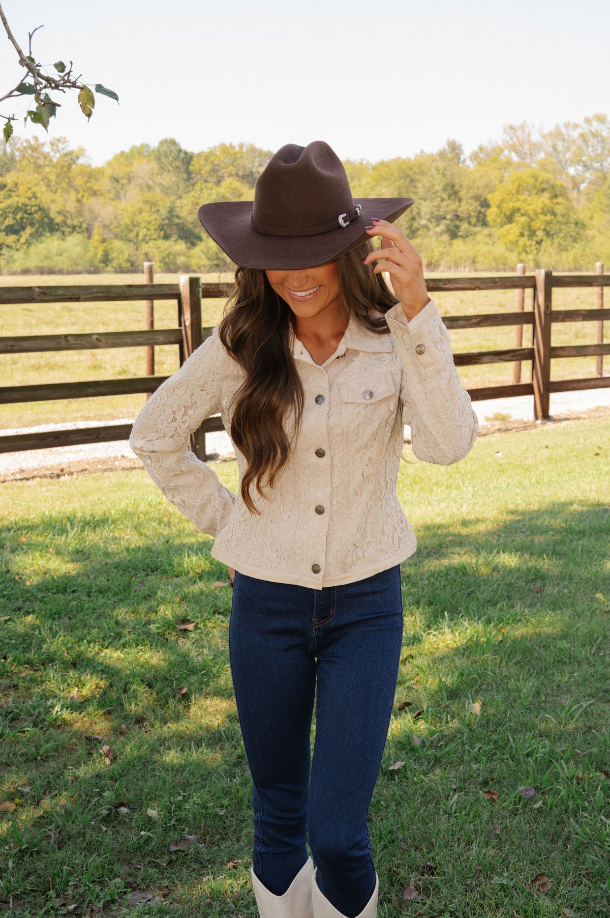 Joy Lace Jacket-Taupe
