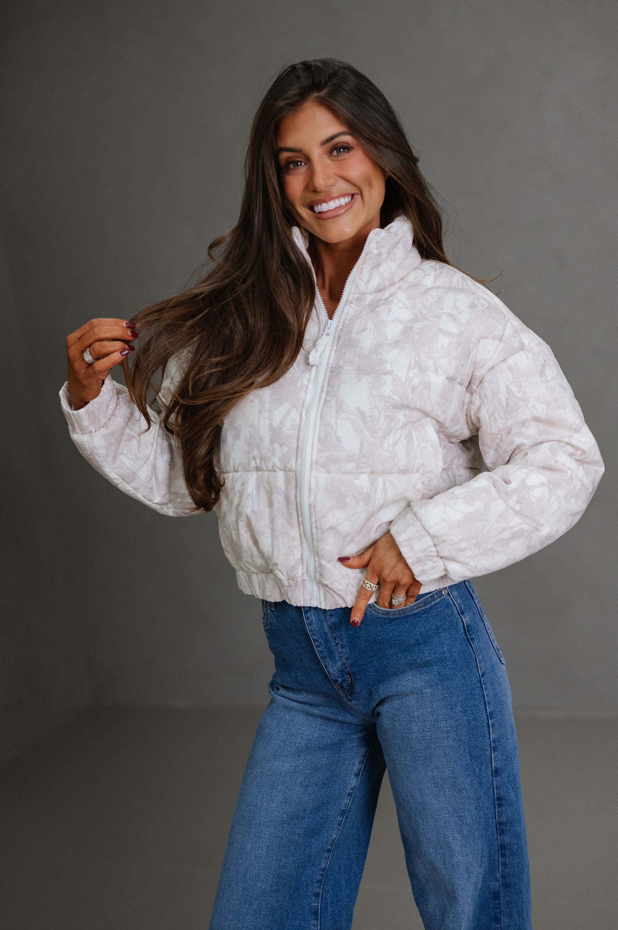 Tessa Quilted Puffer Jacket-Camo