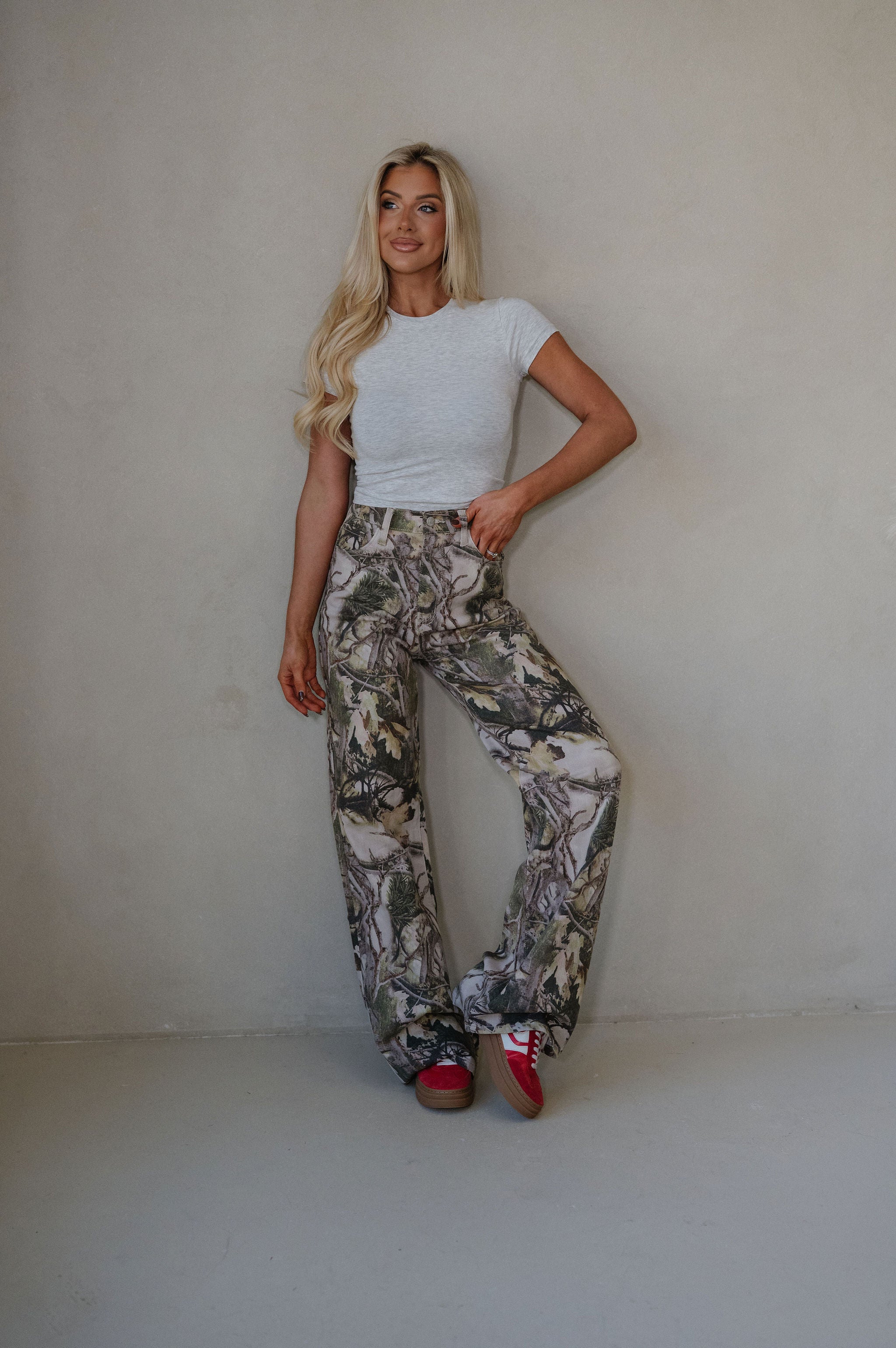 Rowan Wide Leg Jeans-Camo