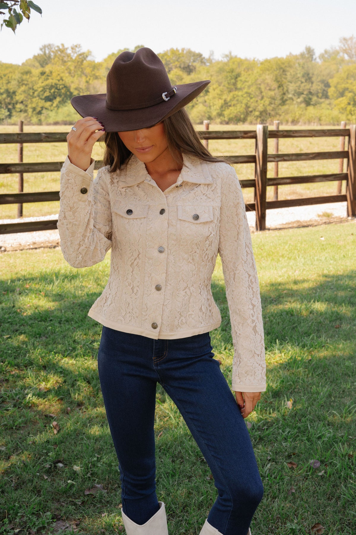 Joy Lace Jacket-Taupe