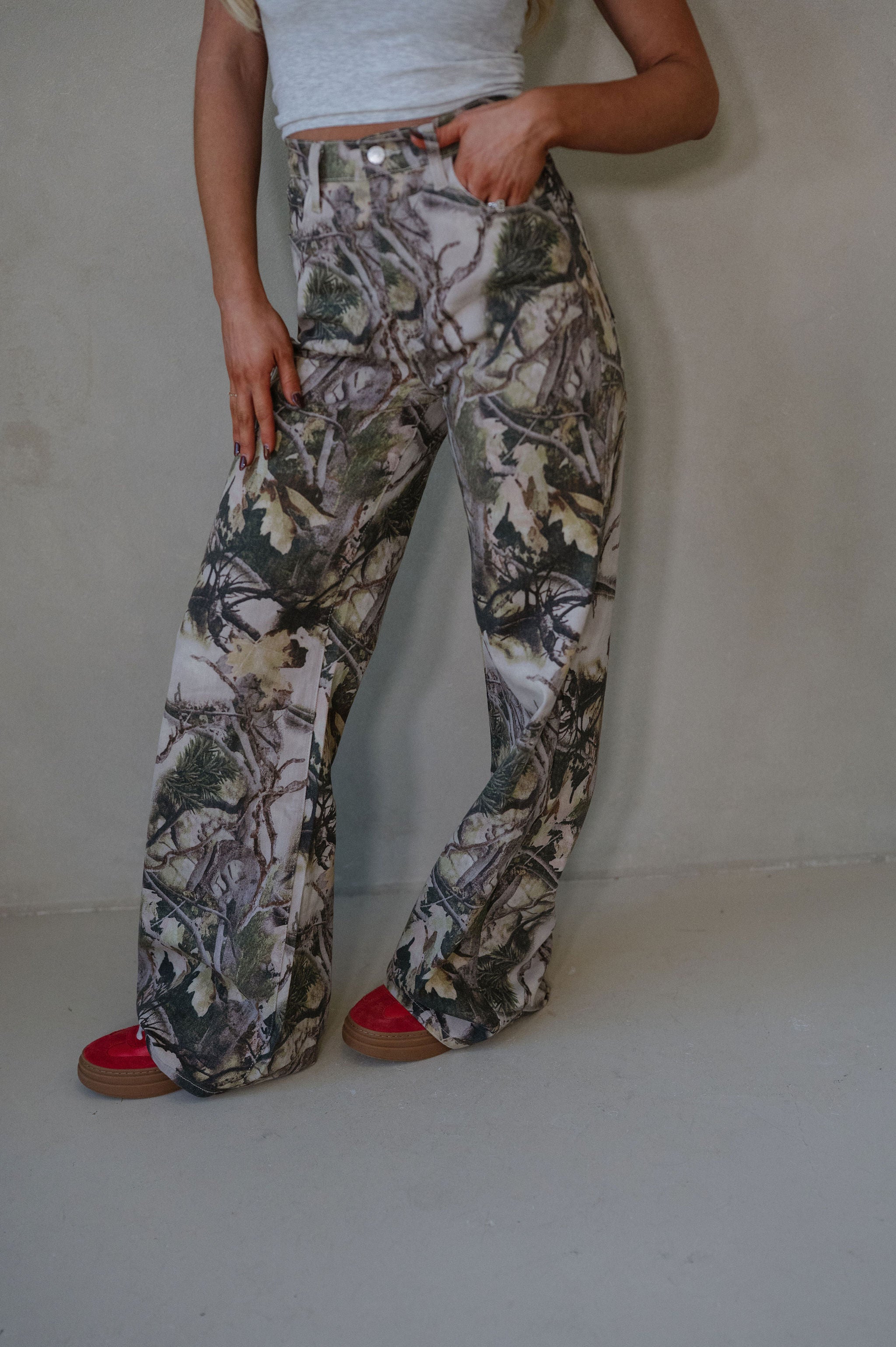 Rowan Wide Leg Jeans-Camo
