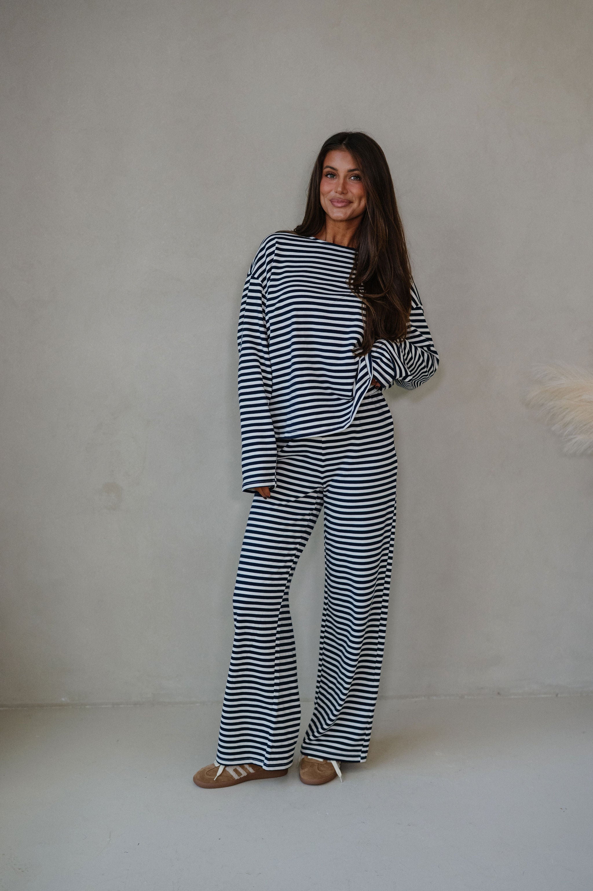 Bennett Striped Top-Navy