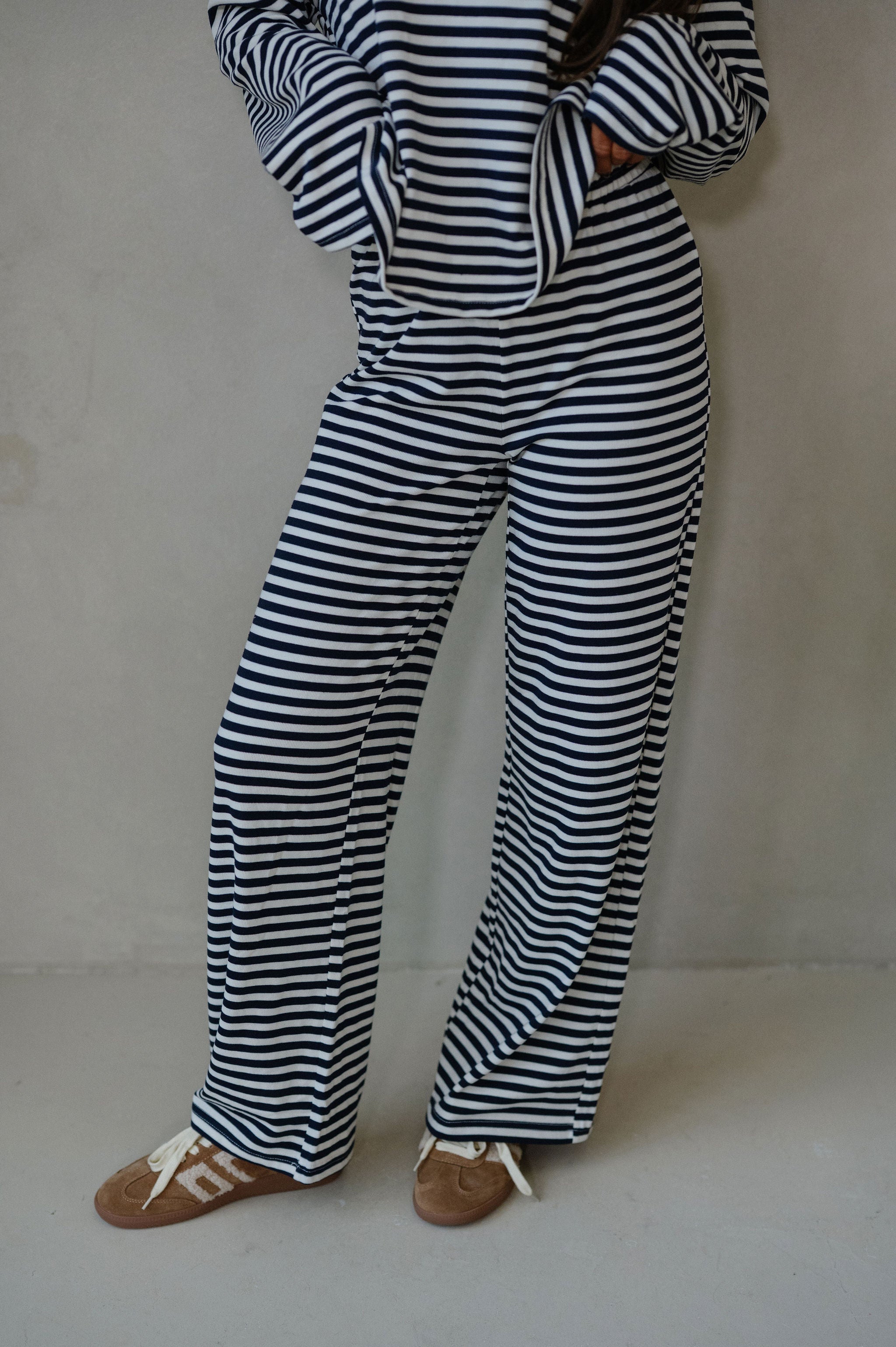Bennett Striped Pants- Navy