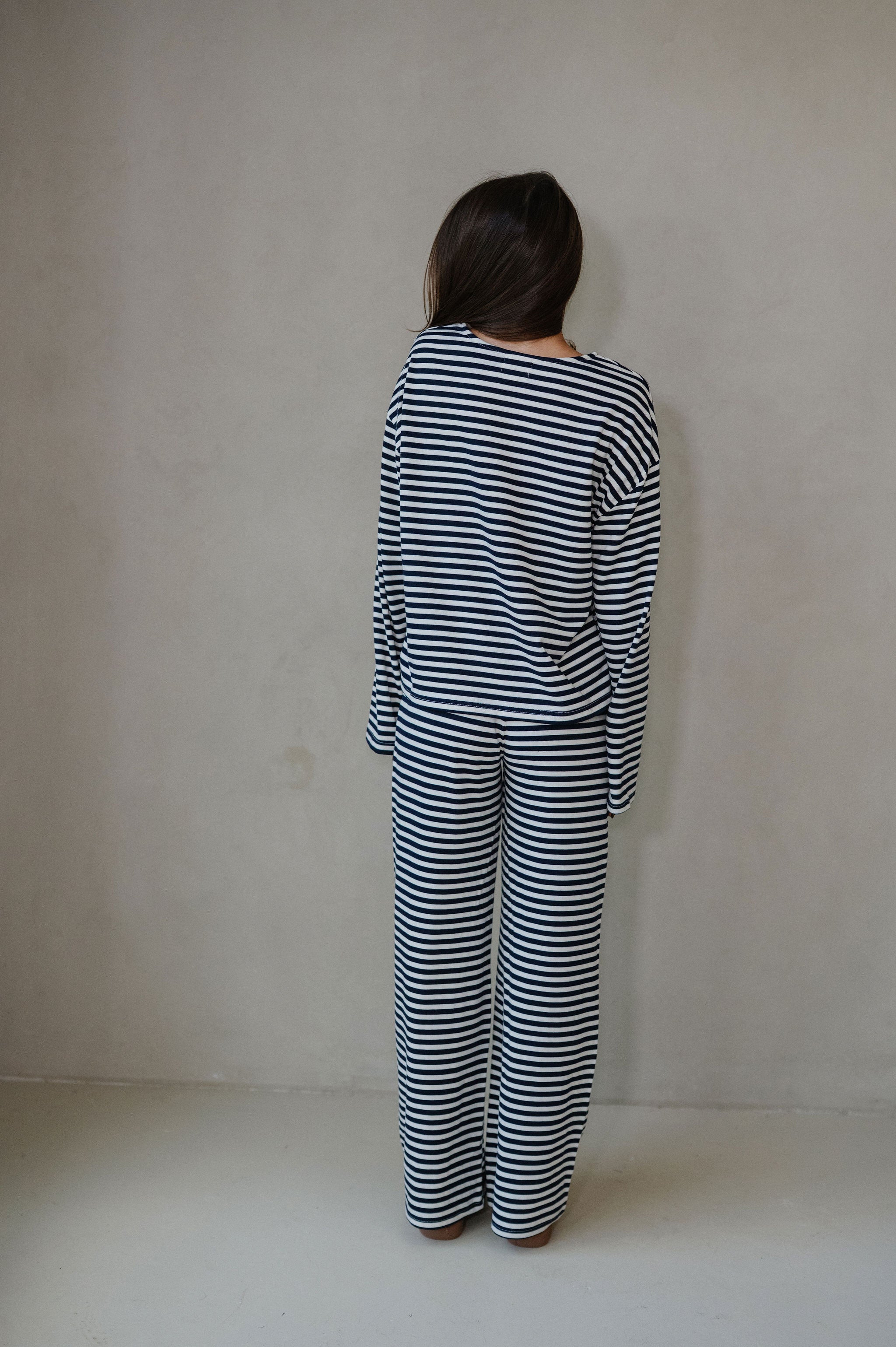 Bennett Striped Pants- Navy