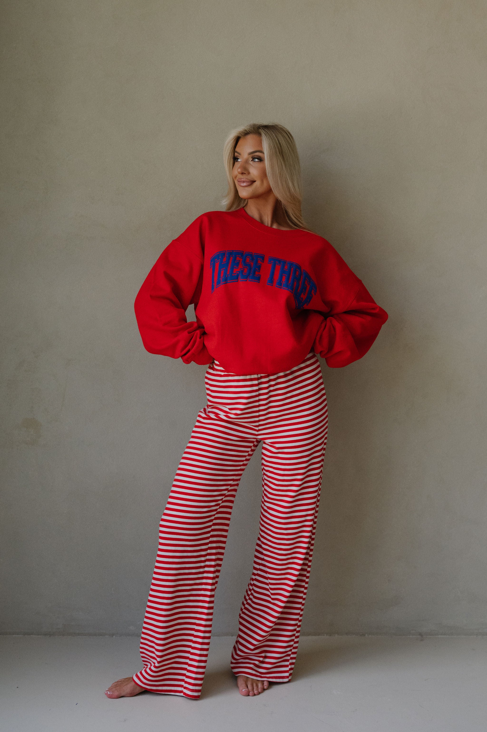 These Three Crewneck Sweatshirt-Red/Blue