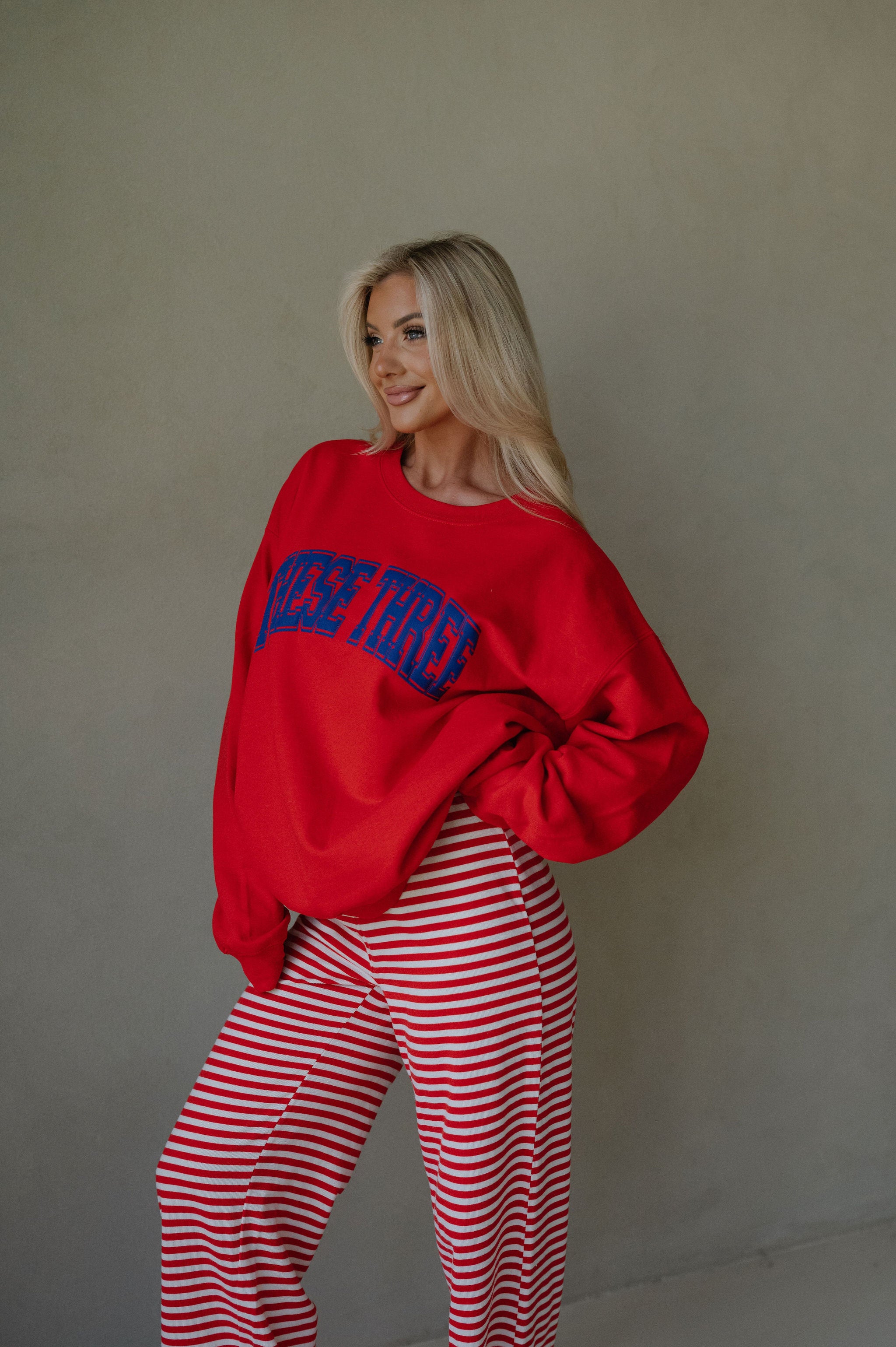 These Three Crewneck Sweatshirt-Red/Blue